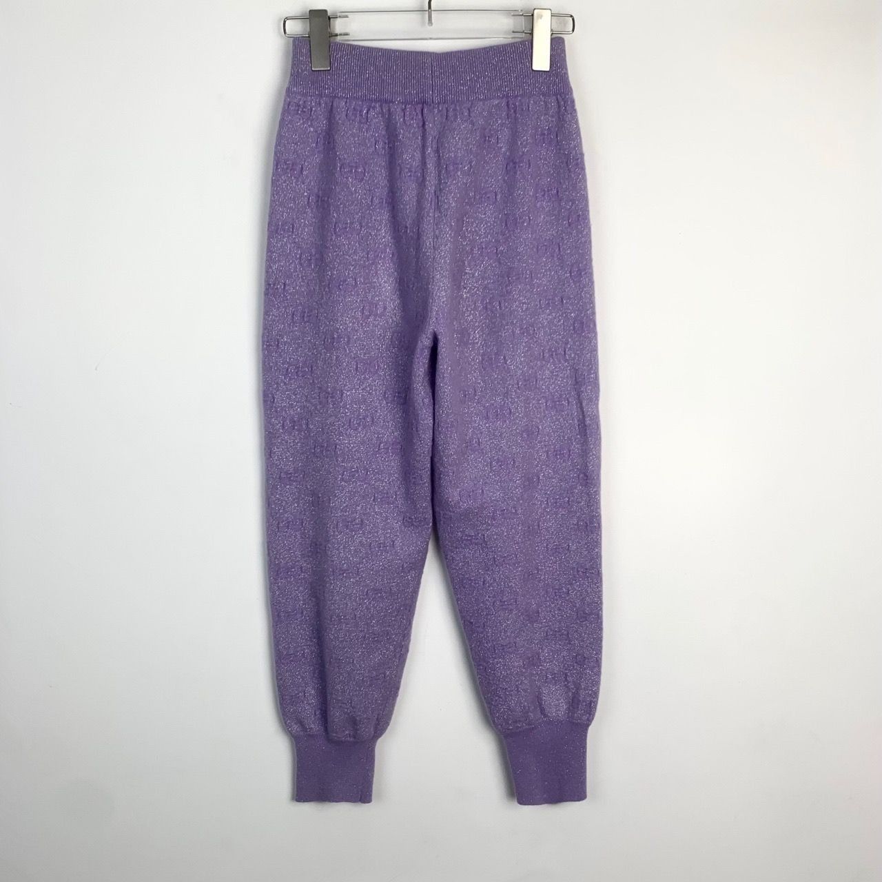 Gucci [Gucci] Monogram Print Purple Wool Knit Jogger Pants XS Size 28" / US 6 / IT 42 - 6 Thumbnail