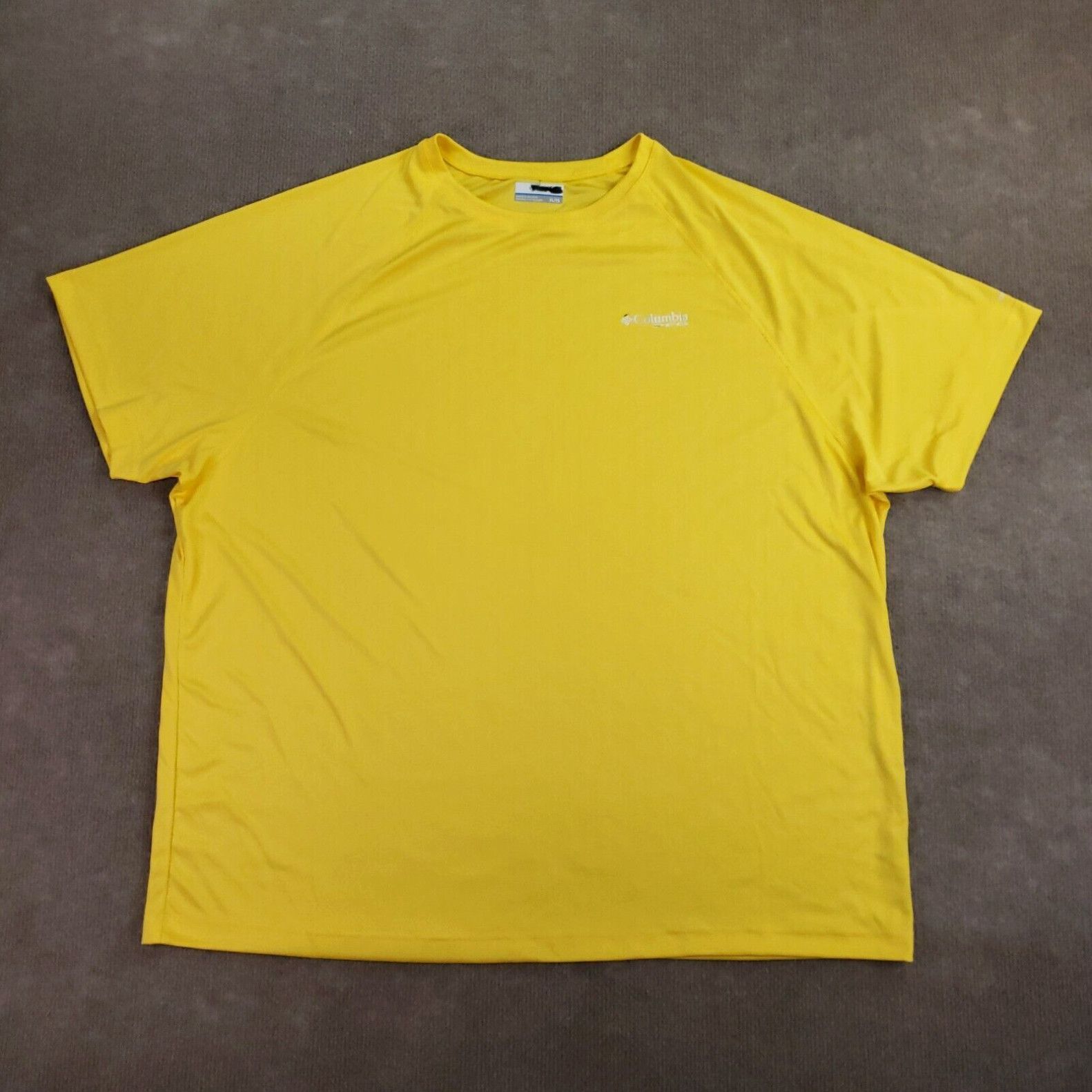 Chemise Columbia PFG Homme XL Jaune - Manches Courtes - 100% Coton