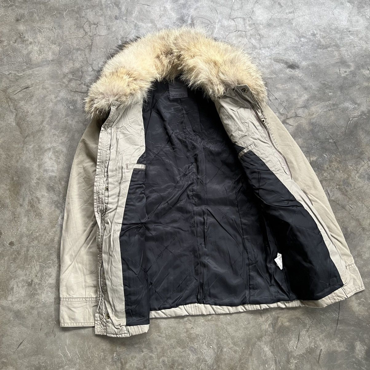 Le Grande Bleu (L.G.B.) 2000s Moussy Apocalyps Style Trim Racoon Fur Jacket Size US S / EU 44-46 / 1 - 2 Thumbnail