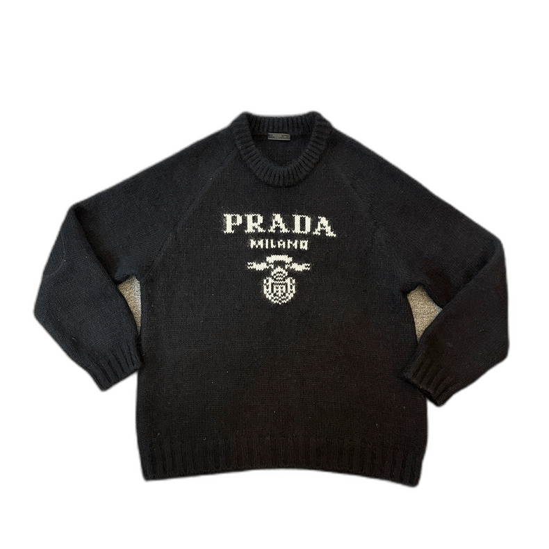 Prada PRADA Black Logo Knit Sweater Men's Size 54 Size US XXL / EU 58 / 5 - 1 Thumbnail