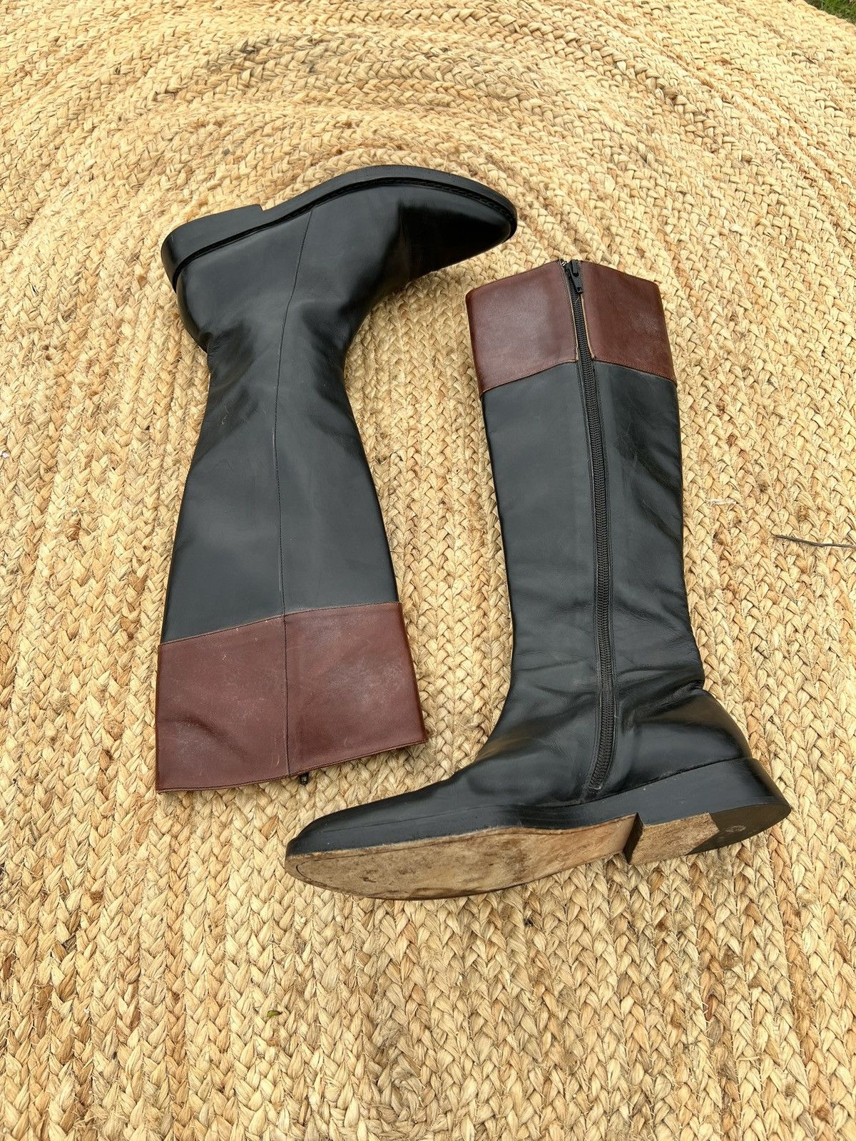 Ann Demeulemeester Two tone knee high riding boots Size US 7.5 / IT 37.5 - 3 Thumbnail
