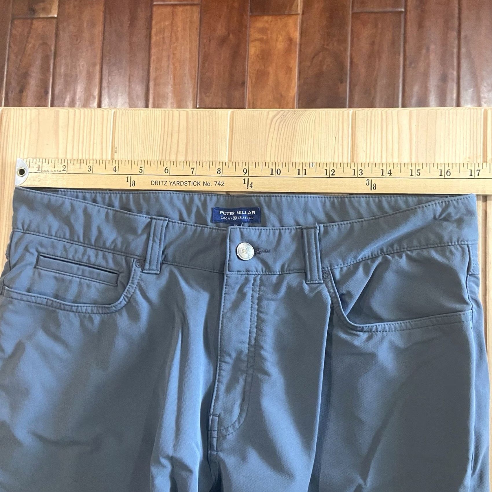 Peter Millar Peter Millar Crown Crafted Pants Mens 34 Gray EB510 Performance Stretch Slim Chino Pocket Moisture Wicking Flat Front 26in Inseam Size US 34 / EU 50 - 5 Thumbnail