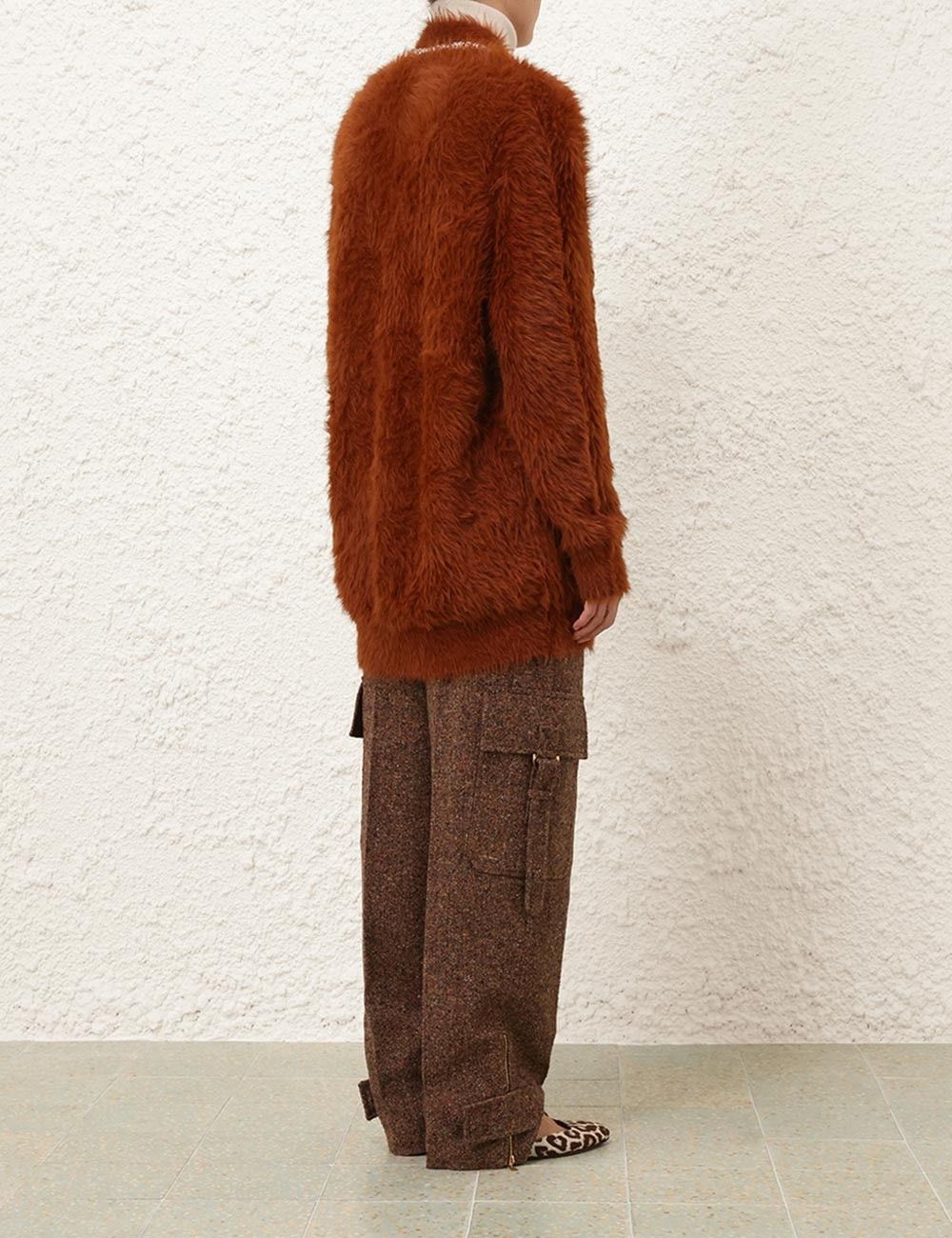 Zimmermann oc11z0725 Illustration Fluffy Cardigan in Brown Size M / US 6-8 / IT 42-44 - 4 Thumbnail