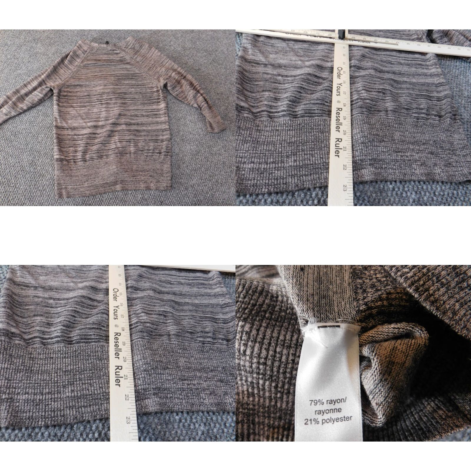Vintage Maurices Womens Cardigan Sweater L Gray Rayon Knit Crew Neck Raglan Sleeve Bow Button Tie Regular UV100 Size L / US 10 / IT 46 - 8 Thumbnail