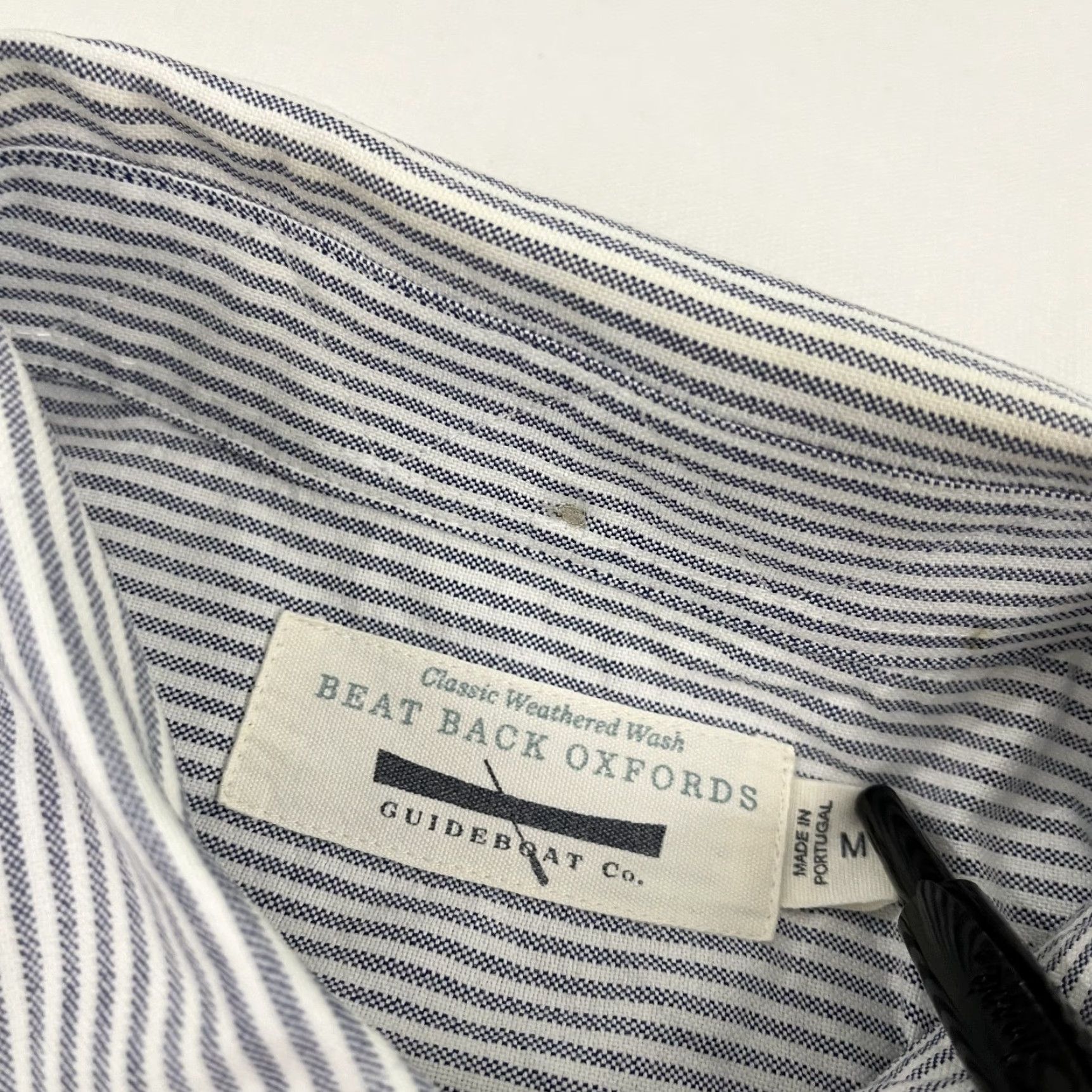CO Guideboat Co Oxford Shirt Mens Medium Blue White Striped Button-Down Back Beat Button Down) Size US M / EU 48-50 / 2 - 2 Thumbnail