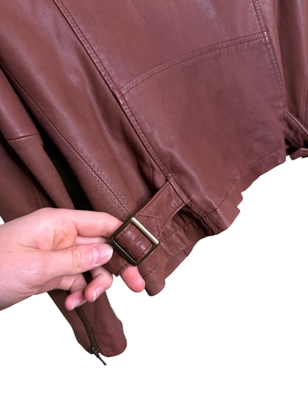 URBAN RESEARCH DOORS Urban Research sheepskin Jacket Brown Collarless Cropped Size XS / US 0-2 / IT 36-38 - 4 Thumbnail