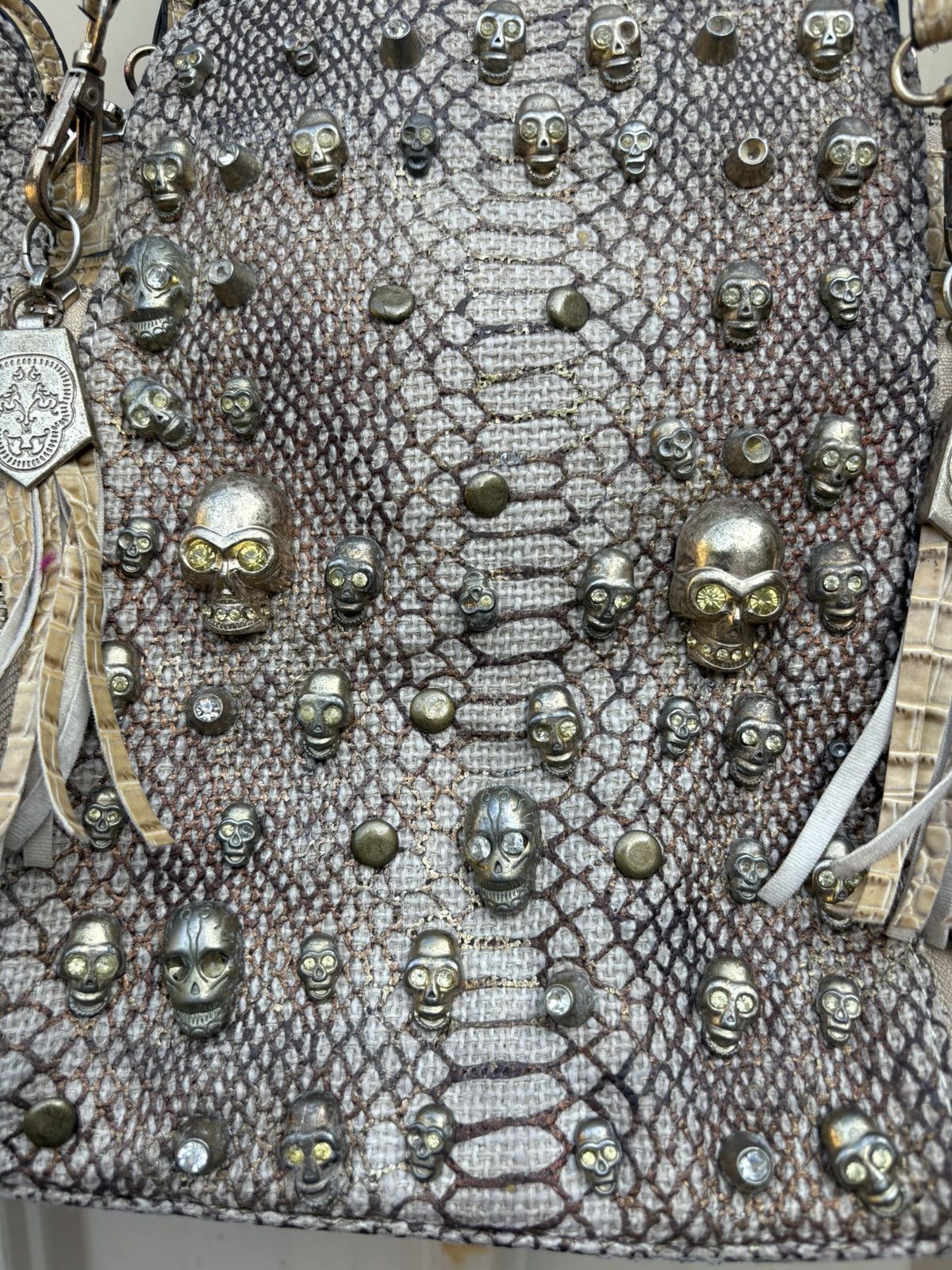 GOA Y2K Vkei Grunge Gothic Gyaru Snake Skull Bag Size ONE SIZE - 6 Thumbnail