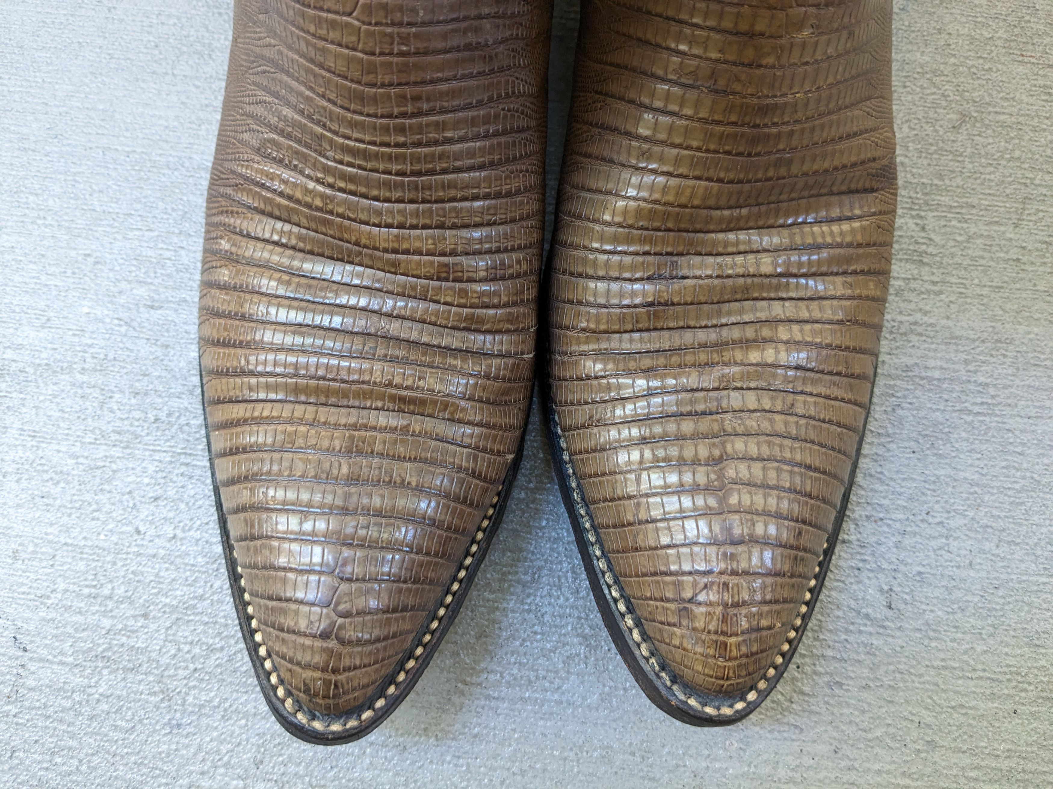 Dan Post Dan Post Cowboy Boots 9 D Olive Green Black Lizard USA Size US 9 / EU 42 - 3 Thumbnail