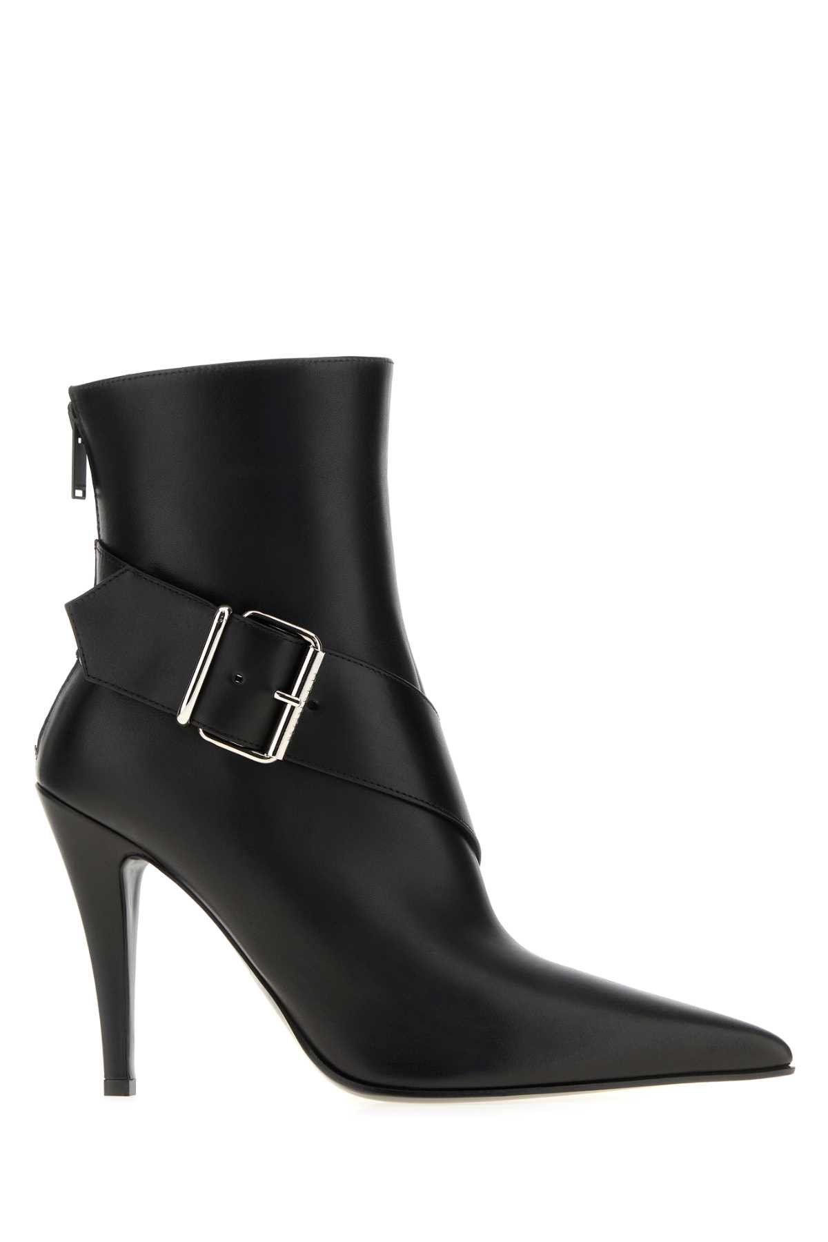 Alexander McQueen Black Leather Ankle Boots Size US 8 / IT 38 - 1 Thumbnail