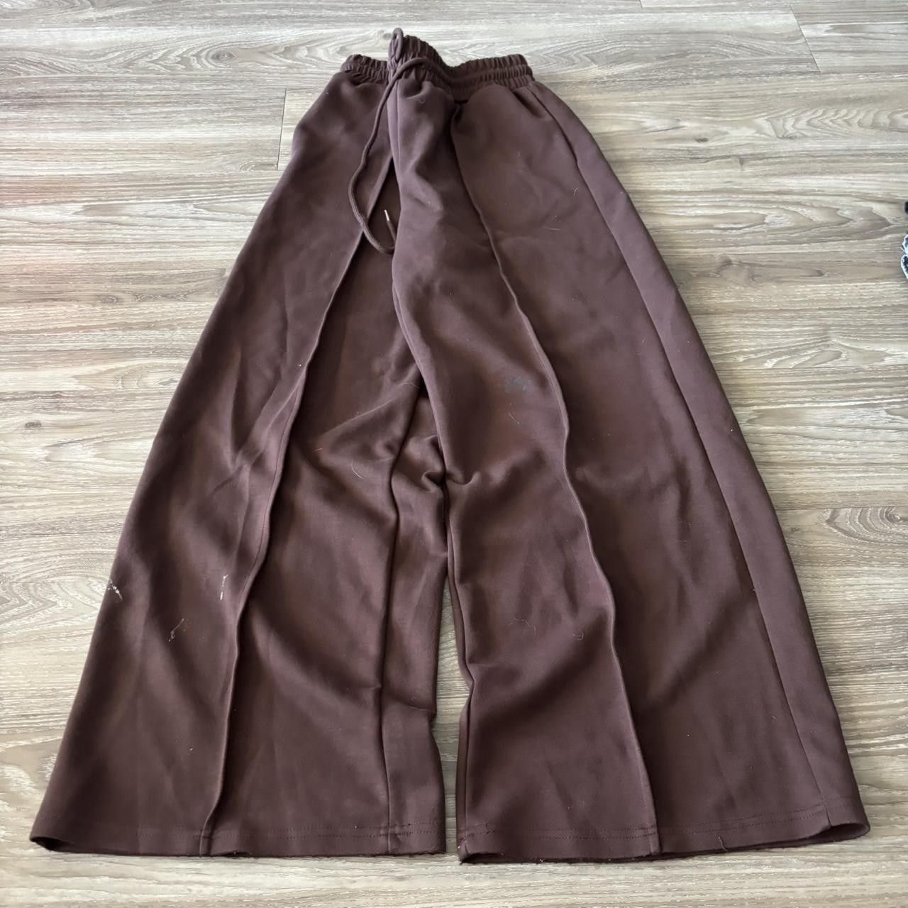Japanese Brand Crazy Vintage Y2K/2000s Baggy Brown Wide Leg Loose Fit Sweatpants! Fits L Size US 32 / EU 48 - 3 Thumbnail