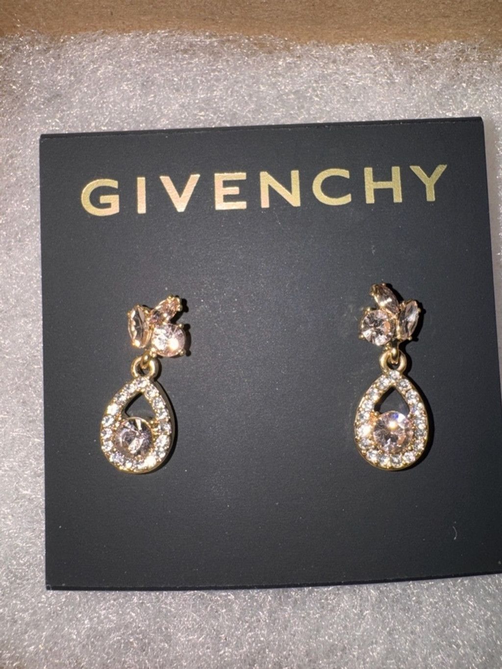 Givenchy Givenchy Crystal Teardrop Gold Tone Drop Earrings NWT Size ONE SIZE - 1 Thumbnail
