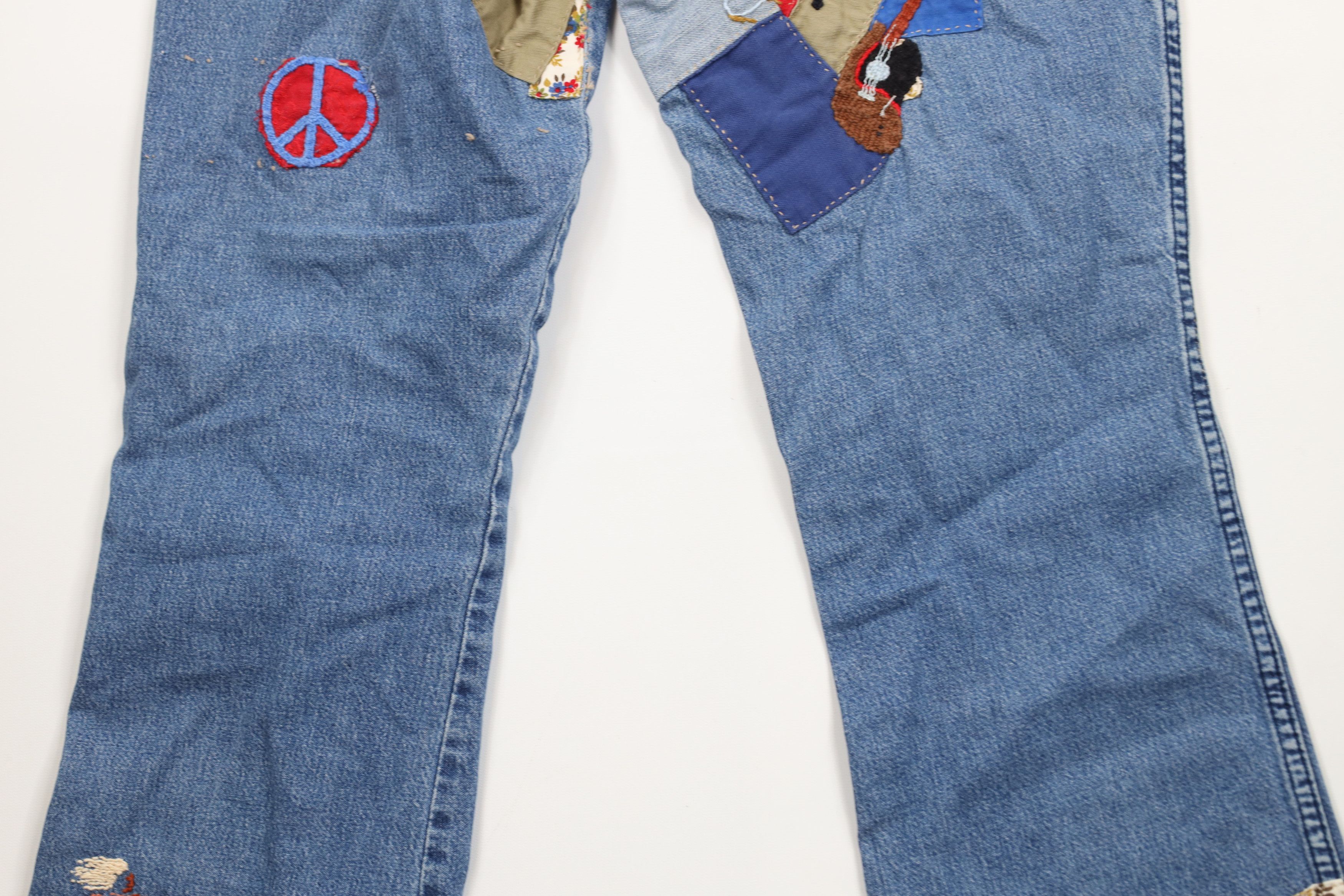 Vintage Vintage 90s Streetwear Patchwork Embroidered Flared Jeans Size 34" / US 12 / IT 48 - 14 Thumbnail