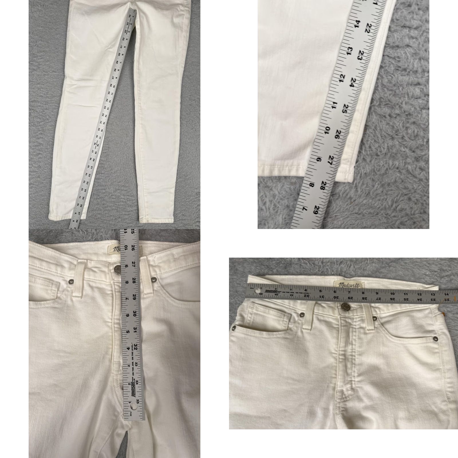 Madewell Madewell Jeans Womens 26x28 White 9 Inch High Rise Skinny Stretch Denim Pants Size 26" / US 2 / IT 38 - 8 Thumbnail