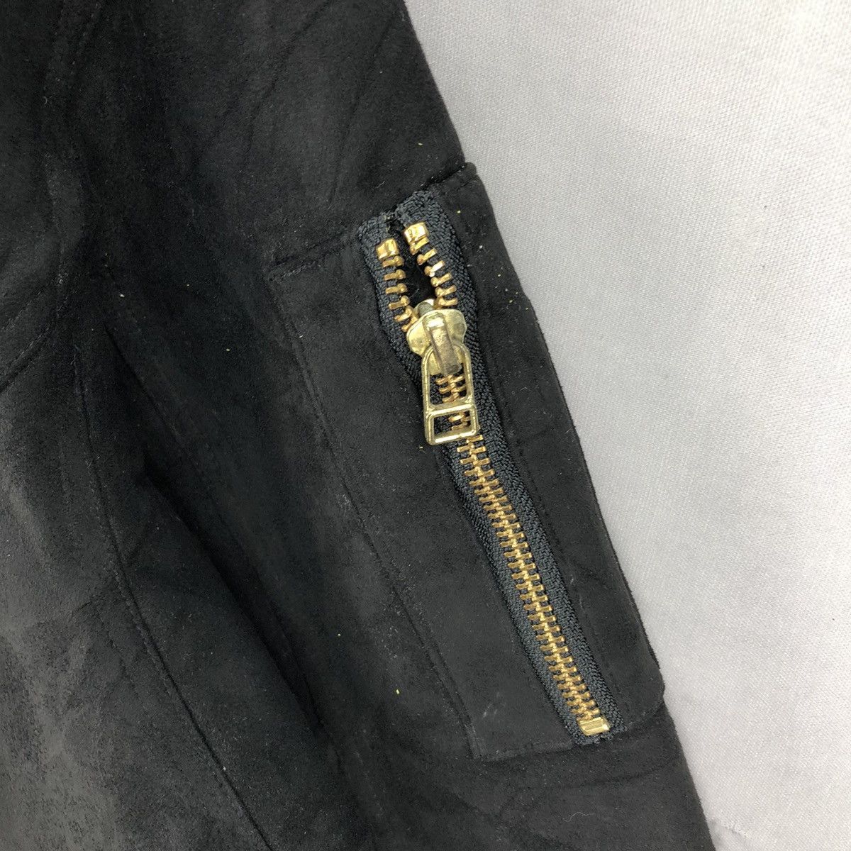 Japanese Brand Vintage Bomber Jacket Black Moleskin by MIRROR9 Size M / US 6-8 / IT 42-44 - 12 Thumbnail