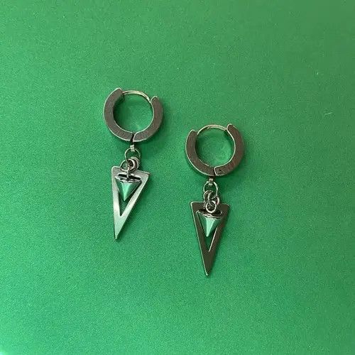 Other Titanium Steel Spike Dangle Drop Earrings for Men Women Size ONE SIZE - 1 Thumbnail