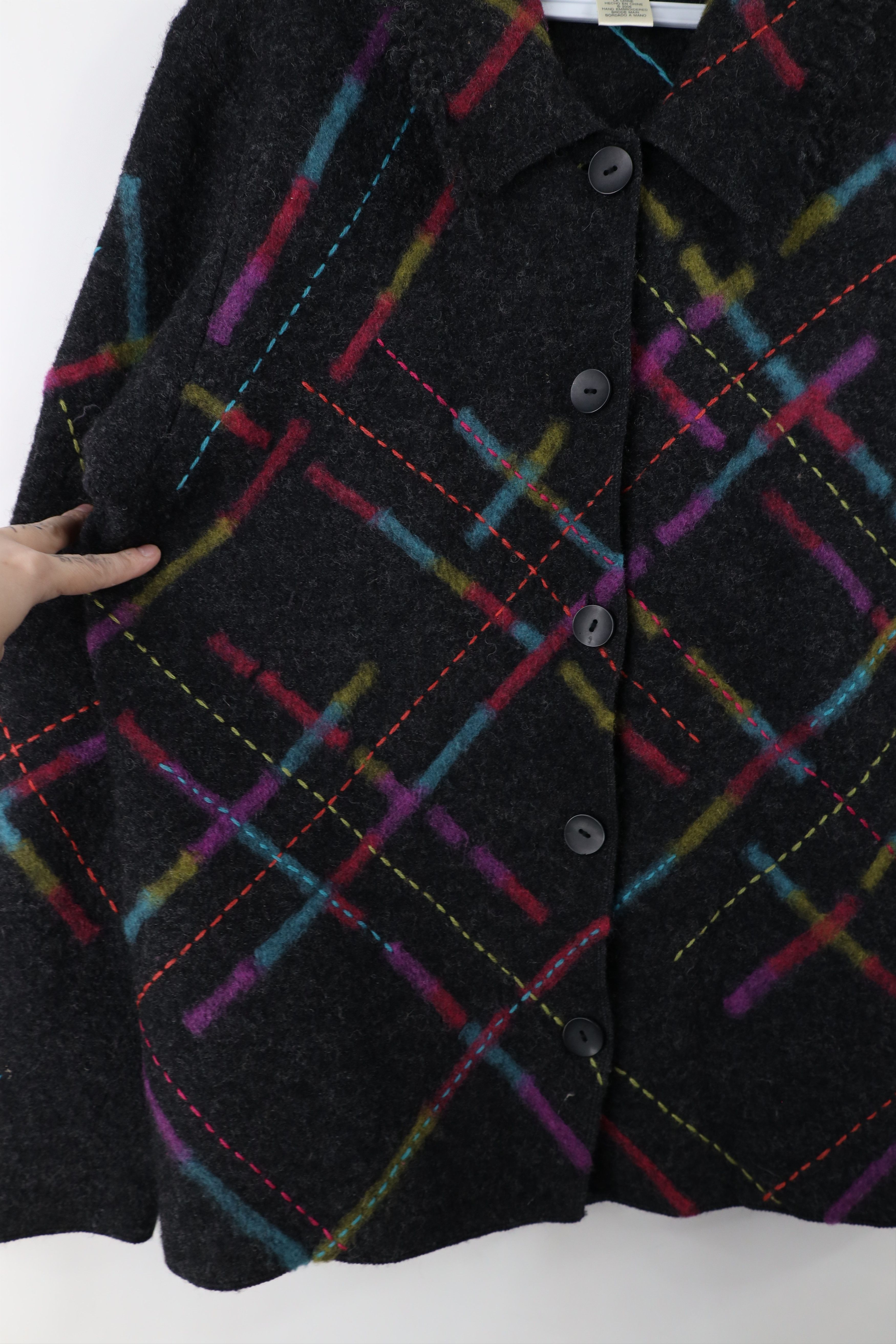 Vintage Vintage Y2K Streetwear Rainbow Wool Knit Cardigan Sweater Size L / US 10 / IT 46 - 5 Thumbnail