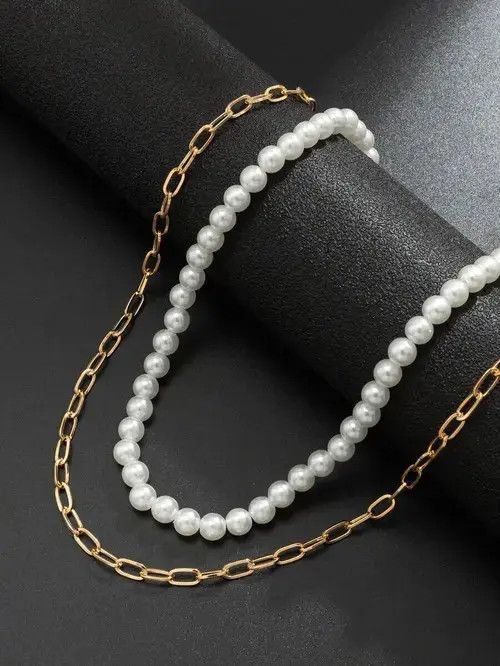 Jewelry × Vintage Retro Punk Necklace Pearl Necklace Vintage Size ONE SIZE - 2 Thumbnail