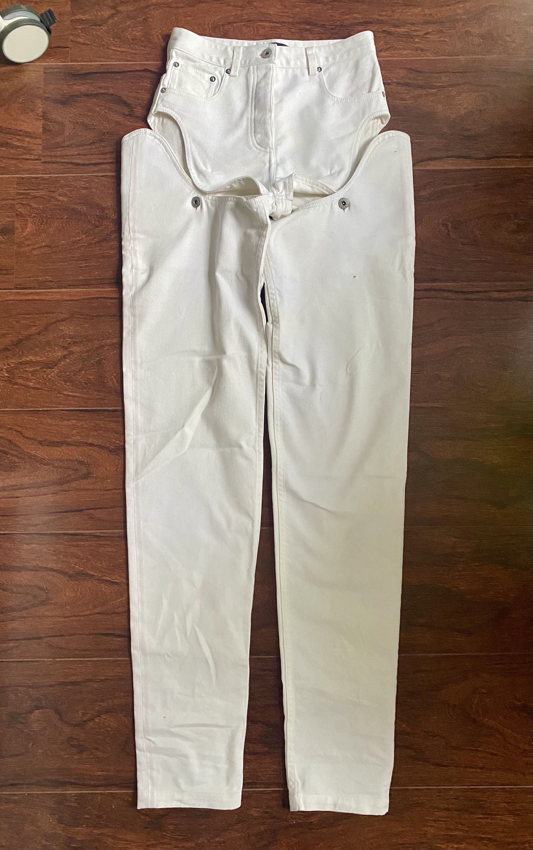 image of Yproject Chaps Jeans in White, Women's (Size 26)