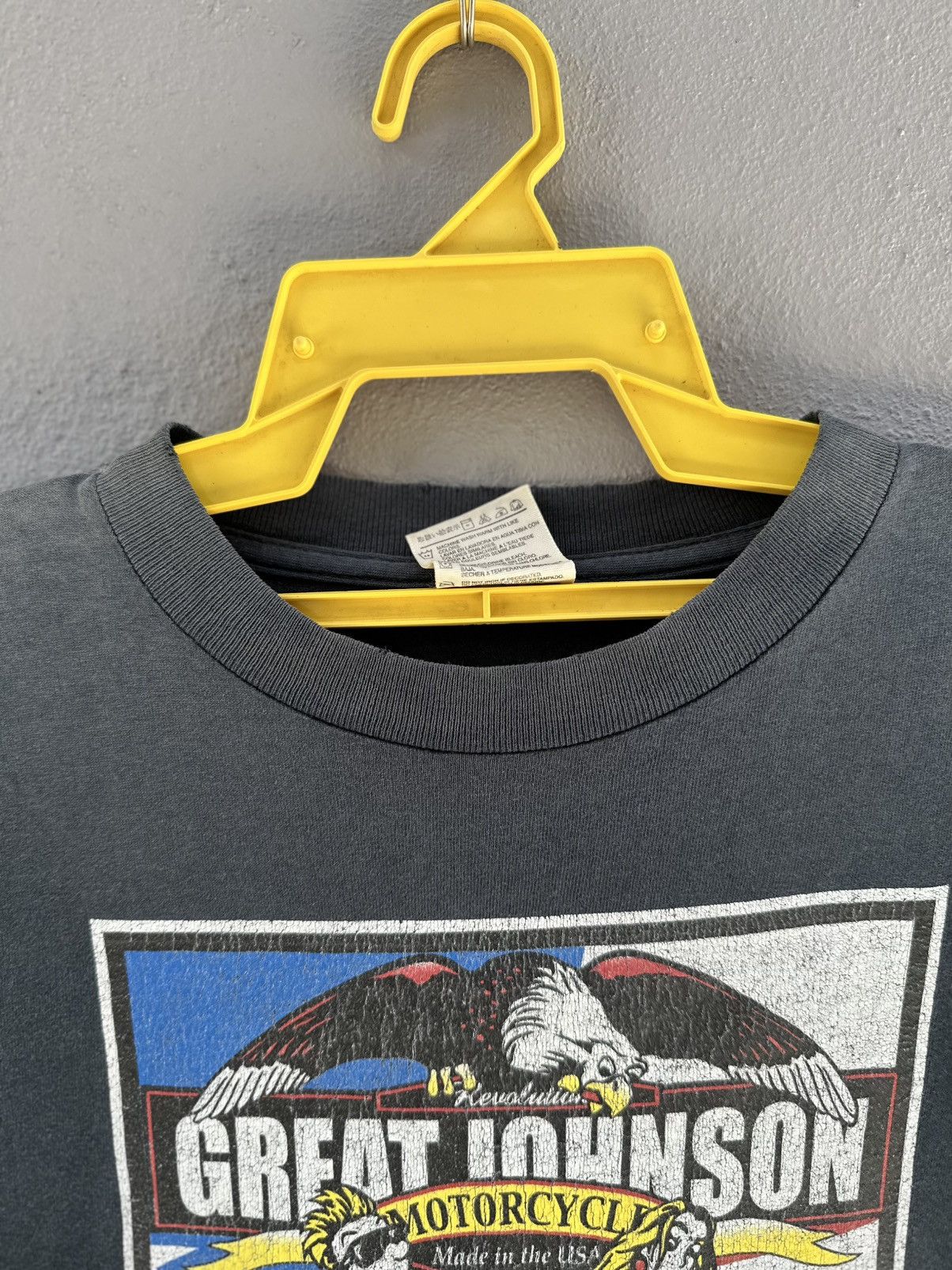 Harley Davidson Thrashed Vintage 90s Great Johnson Motorcycle Sun Faded Tee Size US M / EU 48-50 / 2 - 7 Thumbnail