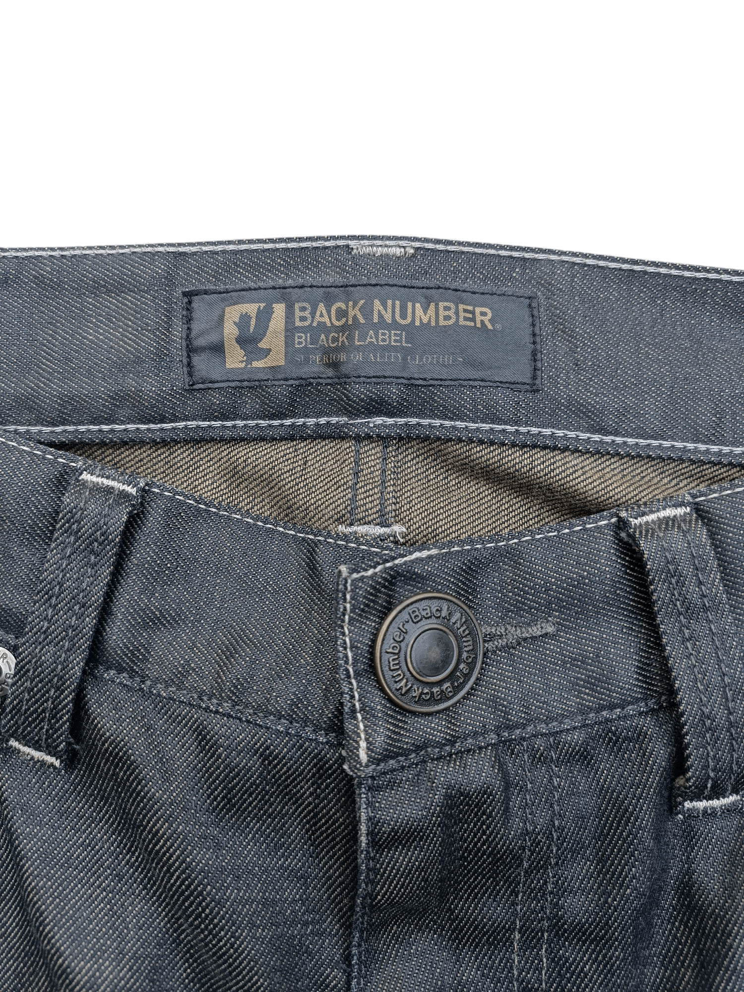 Japanese Brand BACK NUMBER BLACK LABEL WHISKERS FADED DENIM E262 Size US 31 - 12 Thumbnail