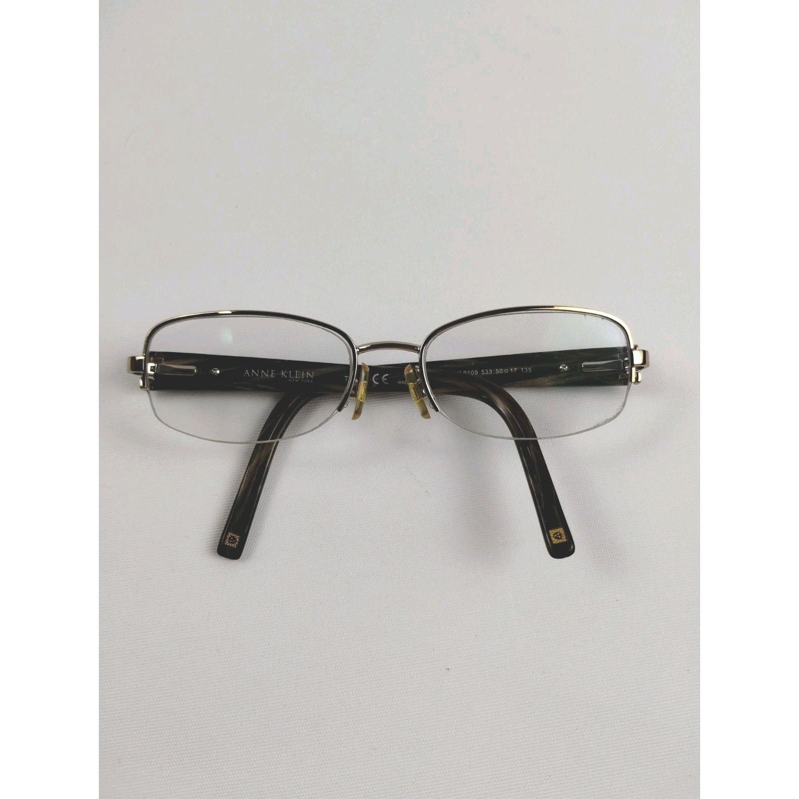 Anne Klein Anne Klein Eyeglass Frame AK9109 533 50-17-135 Brown Half Rm Size ONE SIZE - 1 Thumbnail