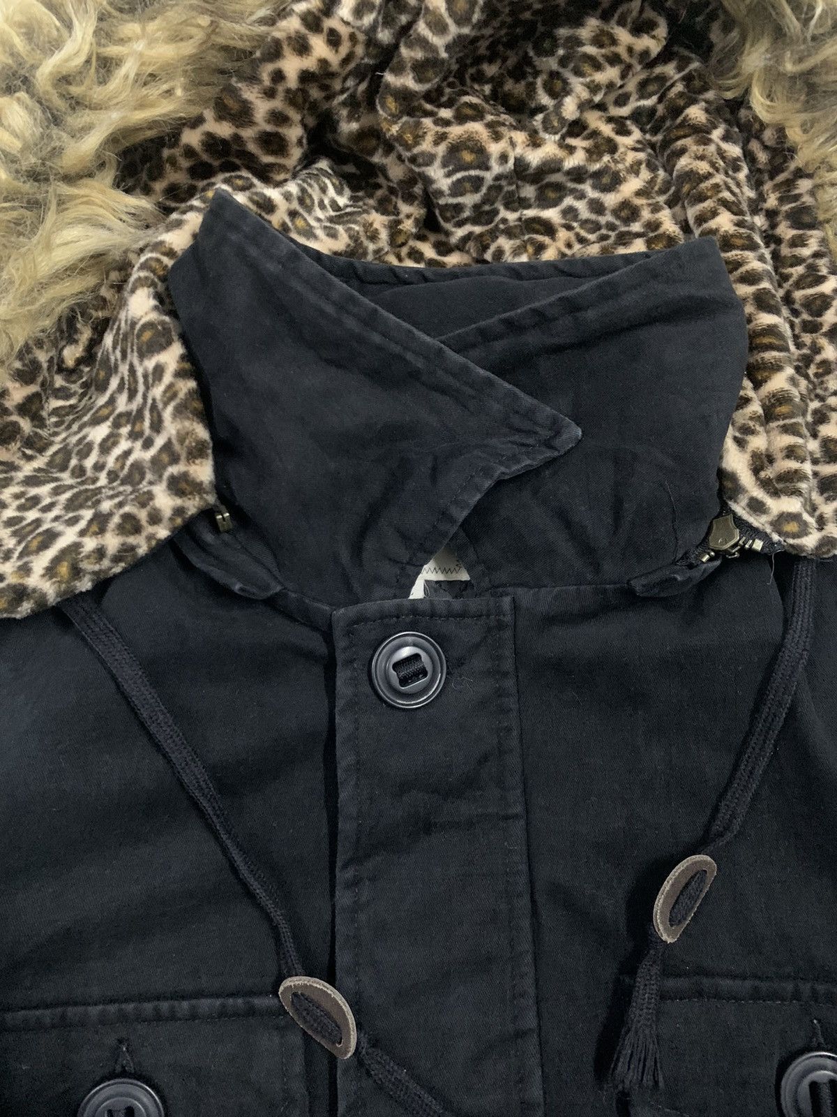 14th Addiction Japanese Black Thread Multipockets Faux Fur Leopard Jacket Size US M / EU 48-50 / 2 - 6 Thumbnail
