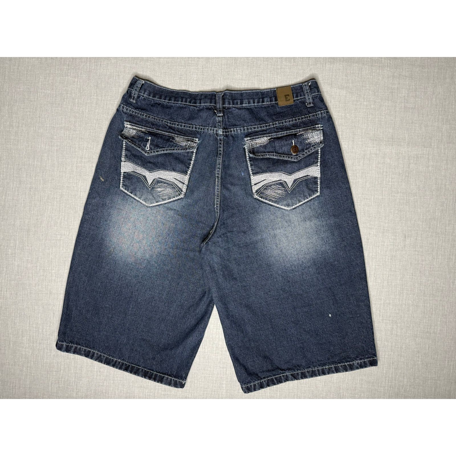 Other Vintage Y2K Emcee Baggy Wide Leg Pocket Flap Jean Shorts 38 Size US 38 / EU 54 - 1 Thumbnail