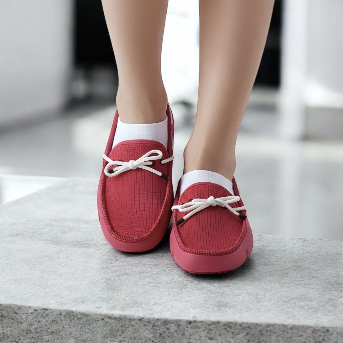 Swims Swims Unisex Wide Fit Red Rubber Loafers Women’s sz 9 Size US 9 / IT 39 - 2 Thumbnail