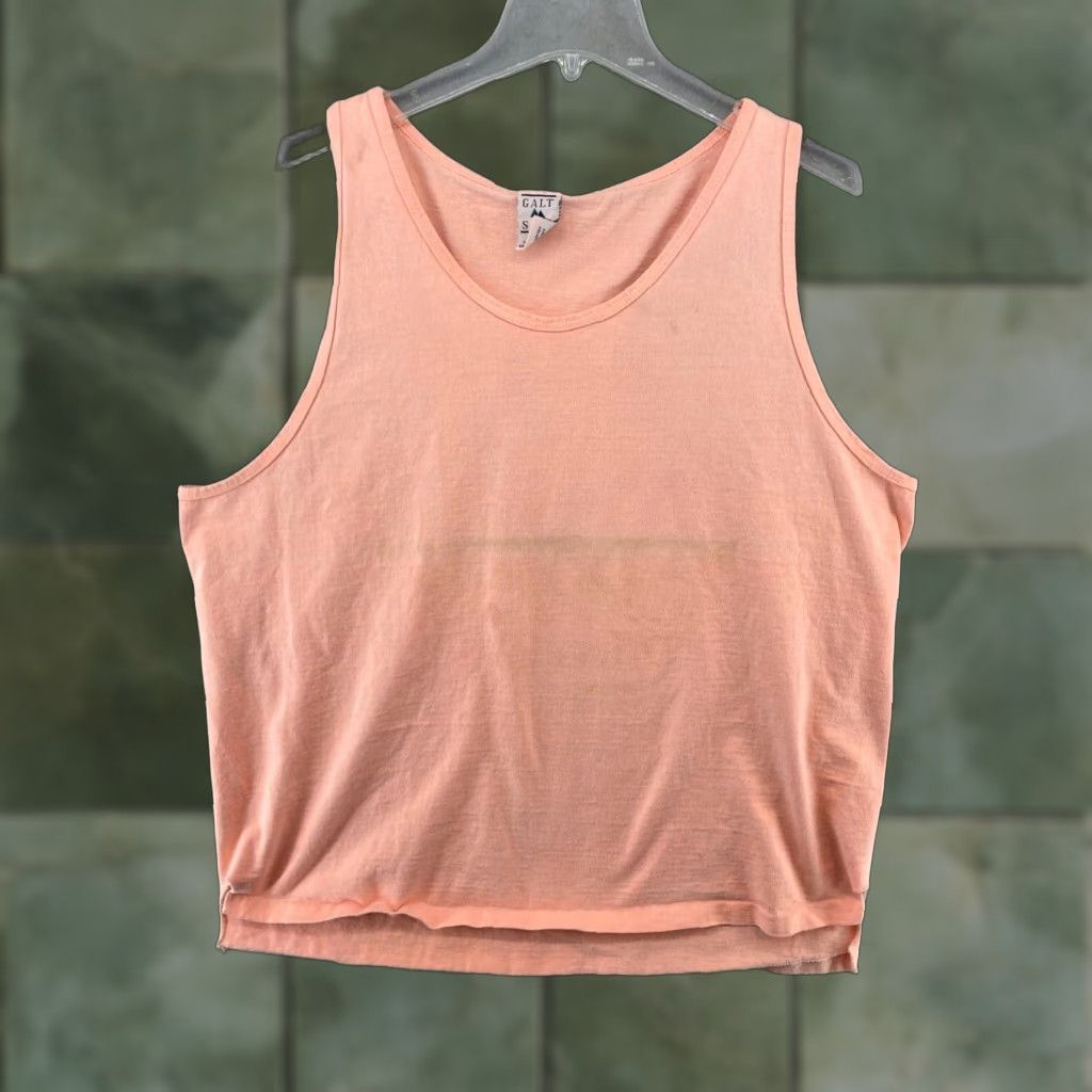 Vintage VINTAGE Galt Sand Tank Top XL Orange Solid USA 90s Mens Size US XL / EU 56 / 4 - 1 Thumbnail