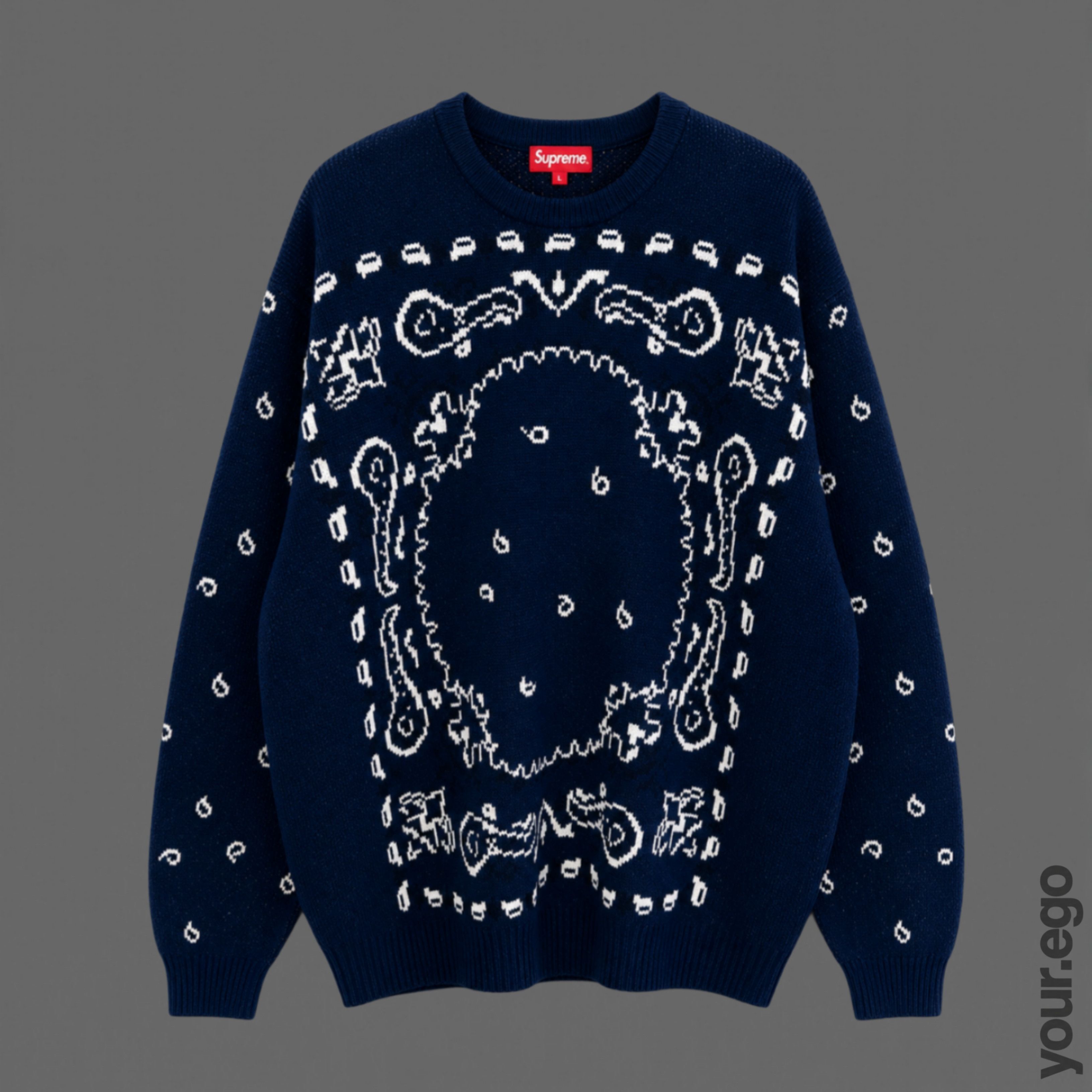 Supreme Supreme Bandana Sweater | Grailed