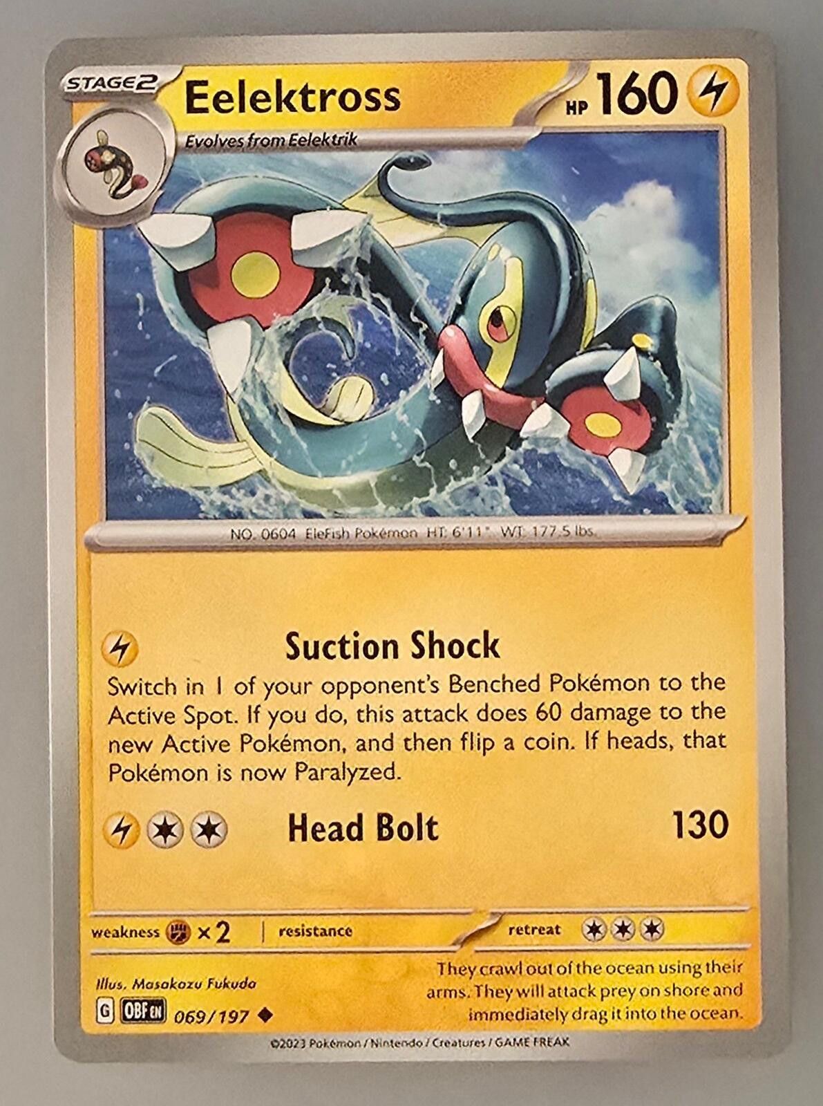 Pokemon Eelektross card from Obsidian Flames Size ONE SIZE - 1 Thumbnail