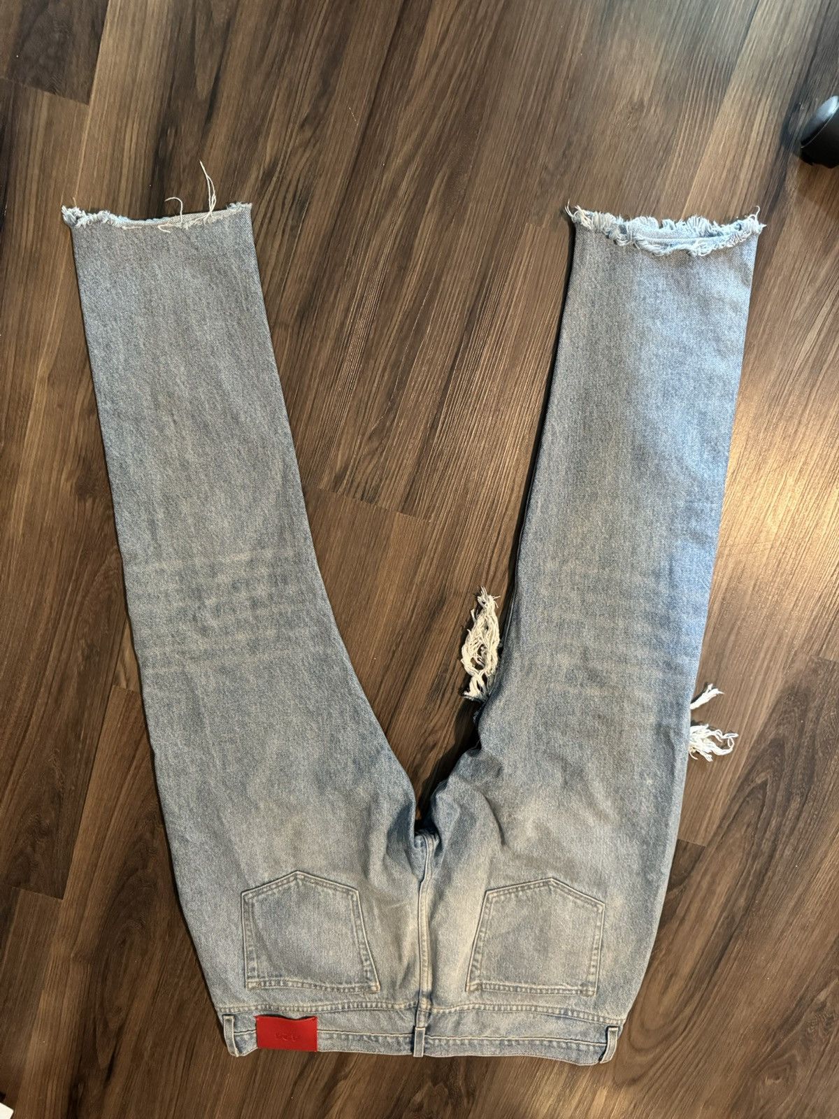 424 424 On Fairfax 2016 Distressed Jeans Denim Wash Men's 36x32 Size US 36 / EU 52 - 4 Thumbnail