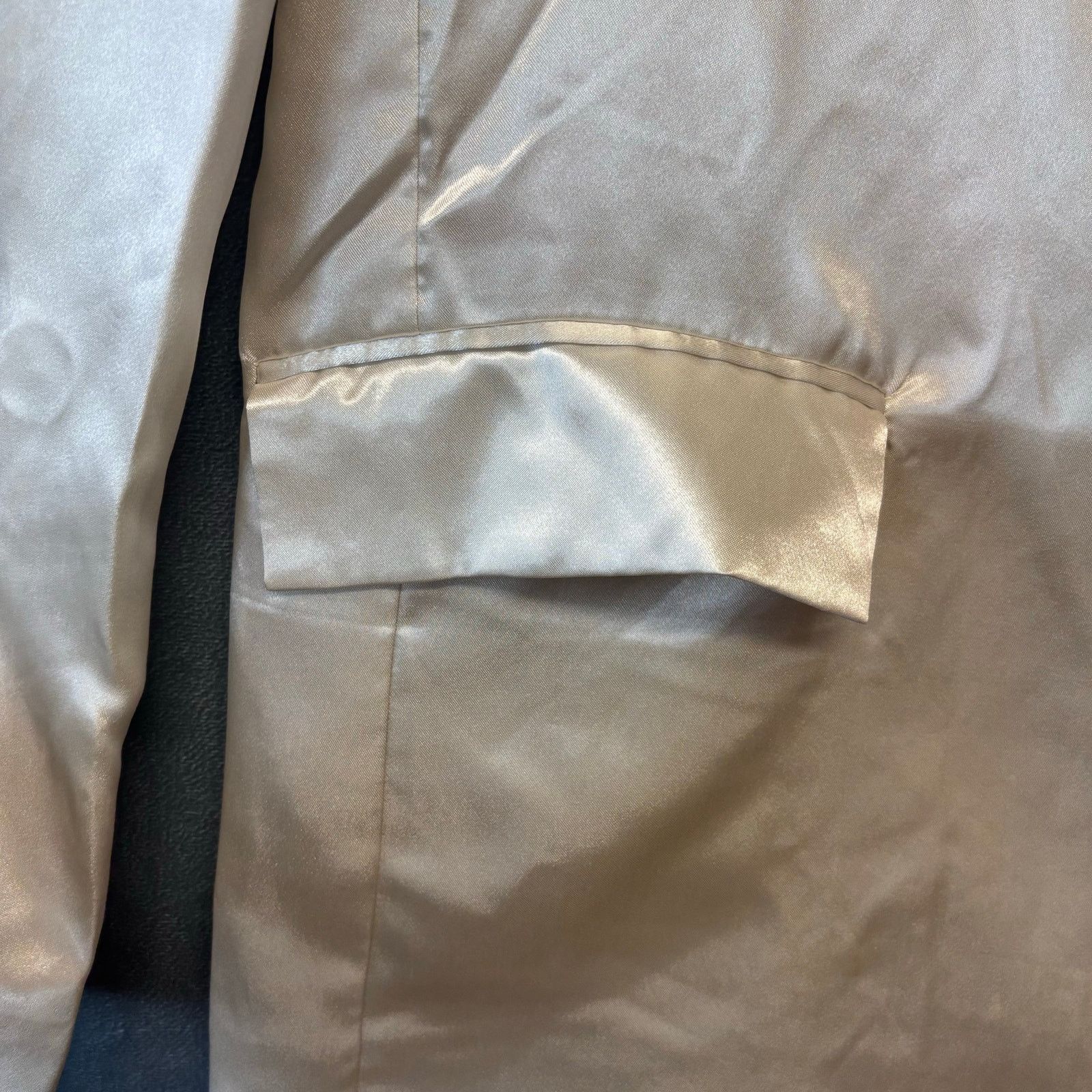 Other And Now This Satin Blazer 2X Champagne Oversize Chic Jacket Size XXL / US 16-18 / IT 52-54 - 4 Thumbnail