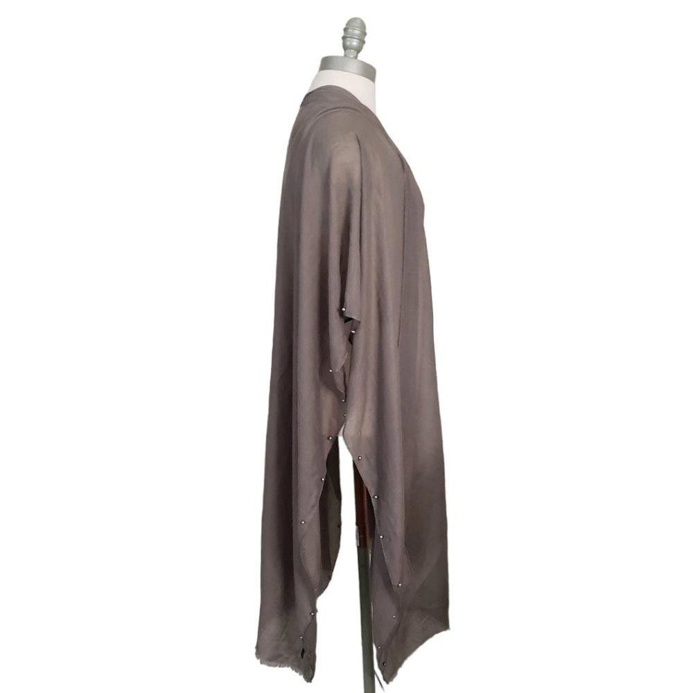Designer CT843 Brown Shawl Wrap with Gold Flower Design Size ONE SIZE - 2 Thumbnail