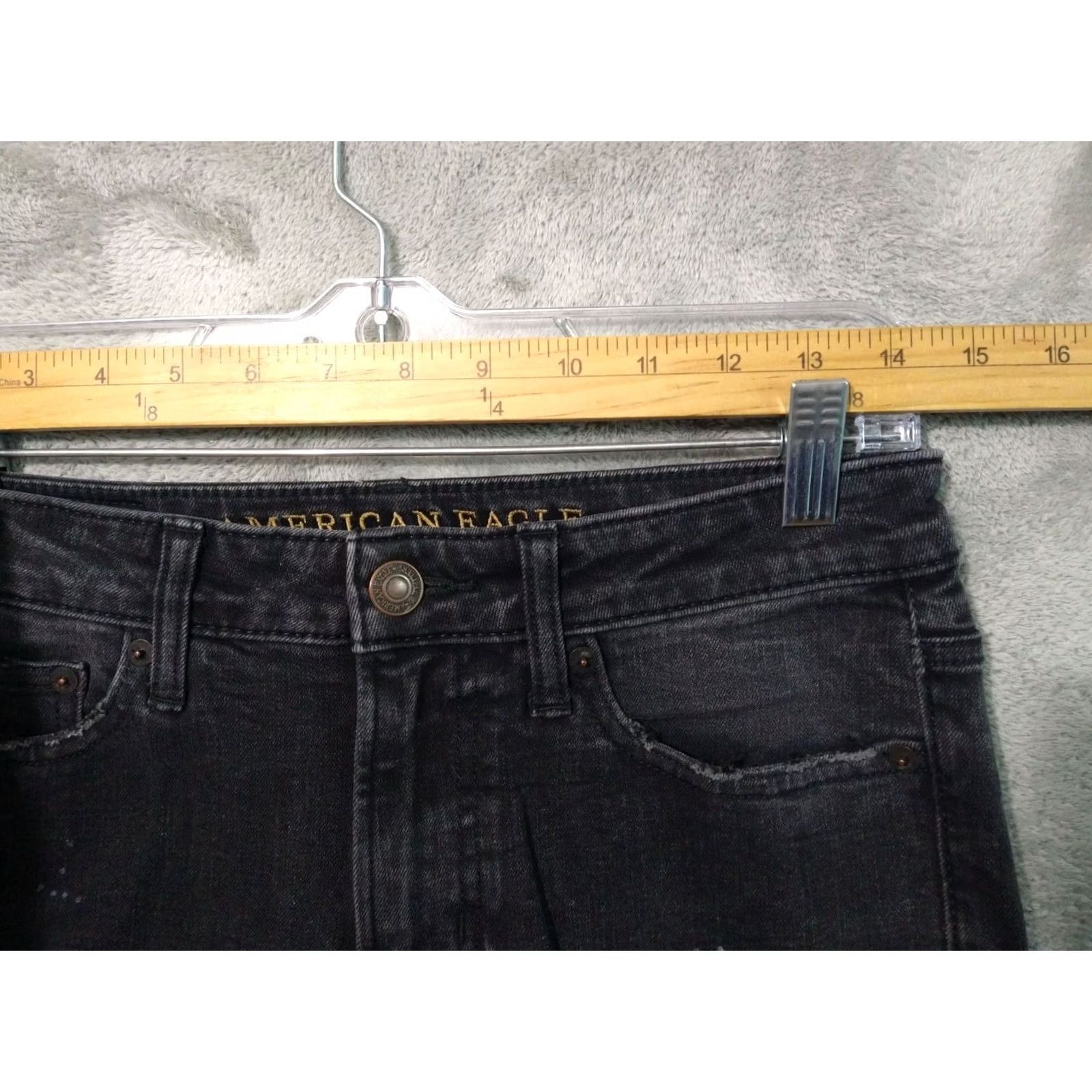 American Eagle Outfitters VINTAGE American Eagle Jeans Mens 28x30 Black Denim Extreme Flex 4 Slim Fit Distressed Signature (adapted to required rules) Size US 28 / EU 44 - 3 Thumbnail
