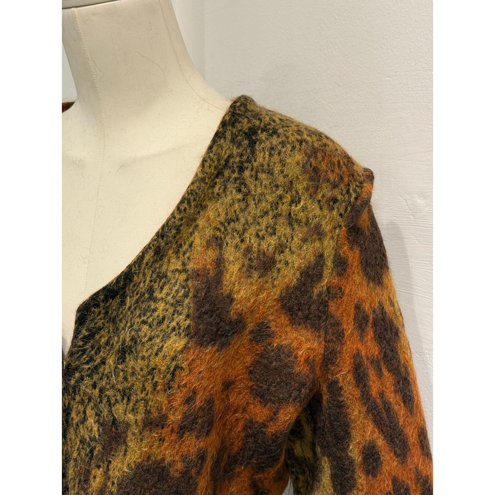 Roberto Cavalli 2000s Roberto Cavalli mohair tiger cardigan fur insterts Size ONE SIZE - 4 Thumbnail