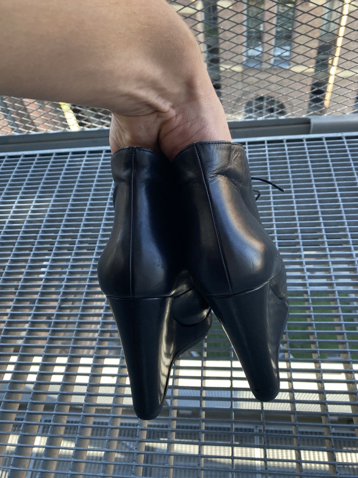 Jil Sander Jil Sander Leather Ankle Platform Wedge Boots Size US 9.5 / IT 39.5 - 14 Thumbnail