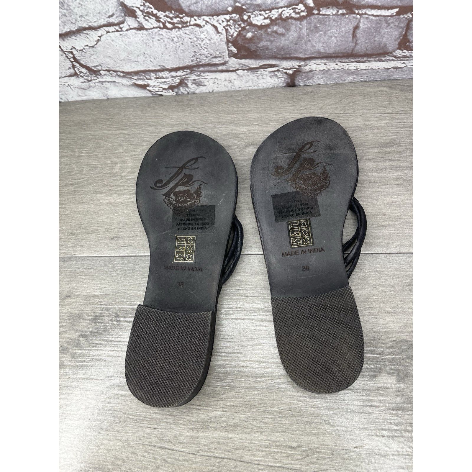 Free People Free People Kayla Black Leather Strappy Slides Sandals Women Size US 7.5 / IT 37.5 - 22 Thumbnail