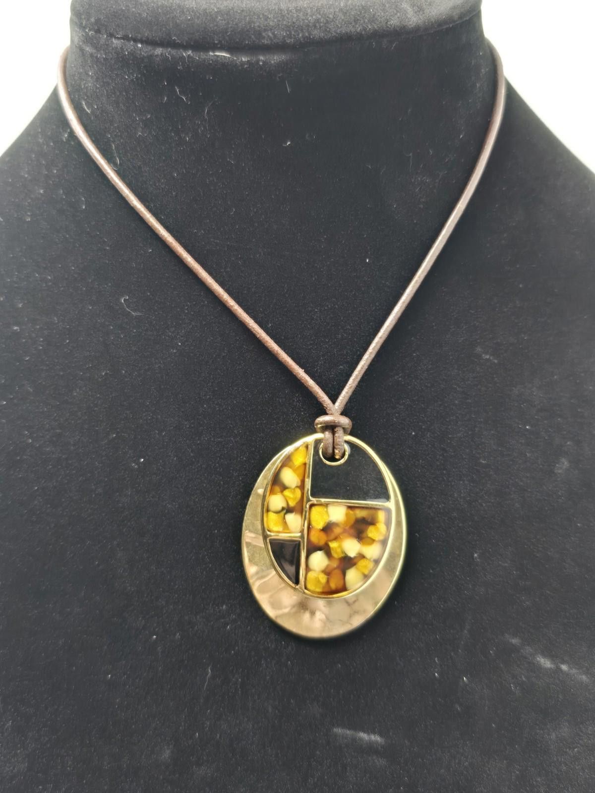 Kenneth Cole Kenneth Cole Enamel Brass Pendant Necklace 7in Adjustable Size ONE SIZE - 1 Thumbnail