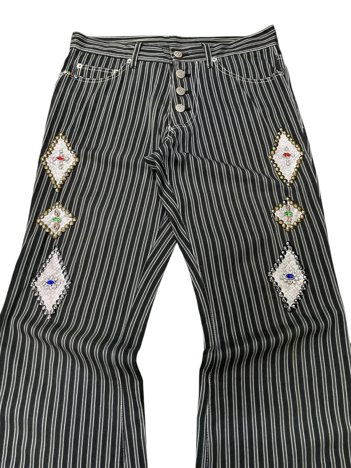 Kapital × Tornado Mart Tornado Mart Gemstone Stud Snake Skin Jacquard Flare Pants Size US 30 / EU 46 - 4 Thumbnail