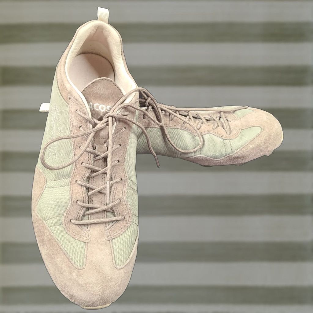 Lacoste VINTAGE Lacoste Raven Mix B61 Men’s Beige Sneaker Beige Leather Leather Lace Up Raven B61 90s Mens Sneakers Travel Activewear Casual Size US 10 / EU 43 - 1 Thumbnail