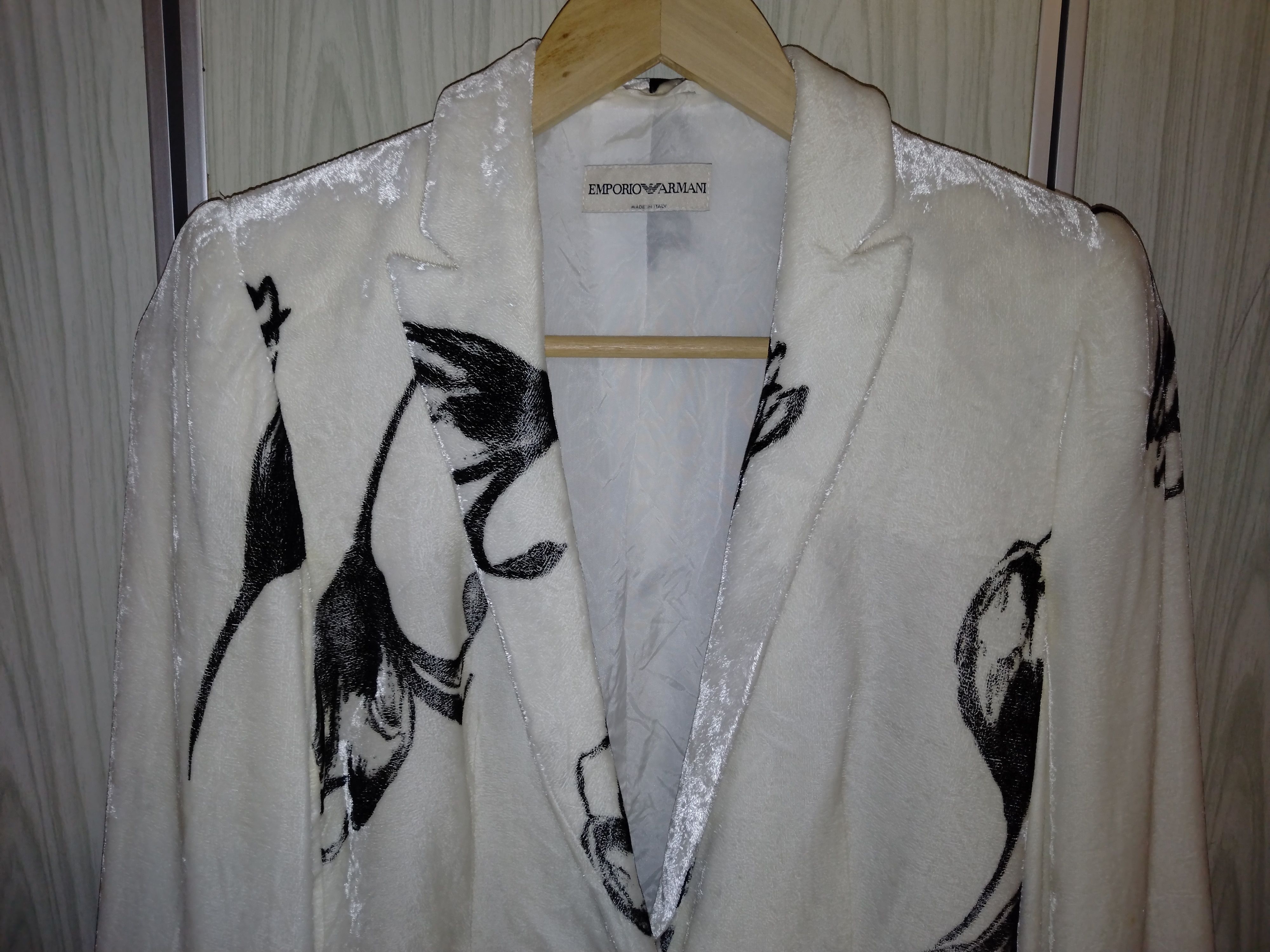 Emporio Armani RARE🔥Vintage 2002 Emporio Armani Velvet Blazer Jacket Size S / US 4 / IT 40 - 14 Thumbnail