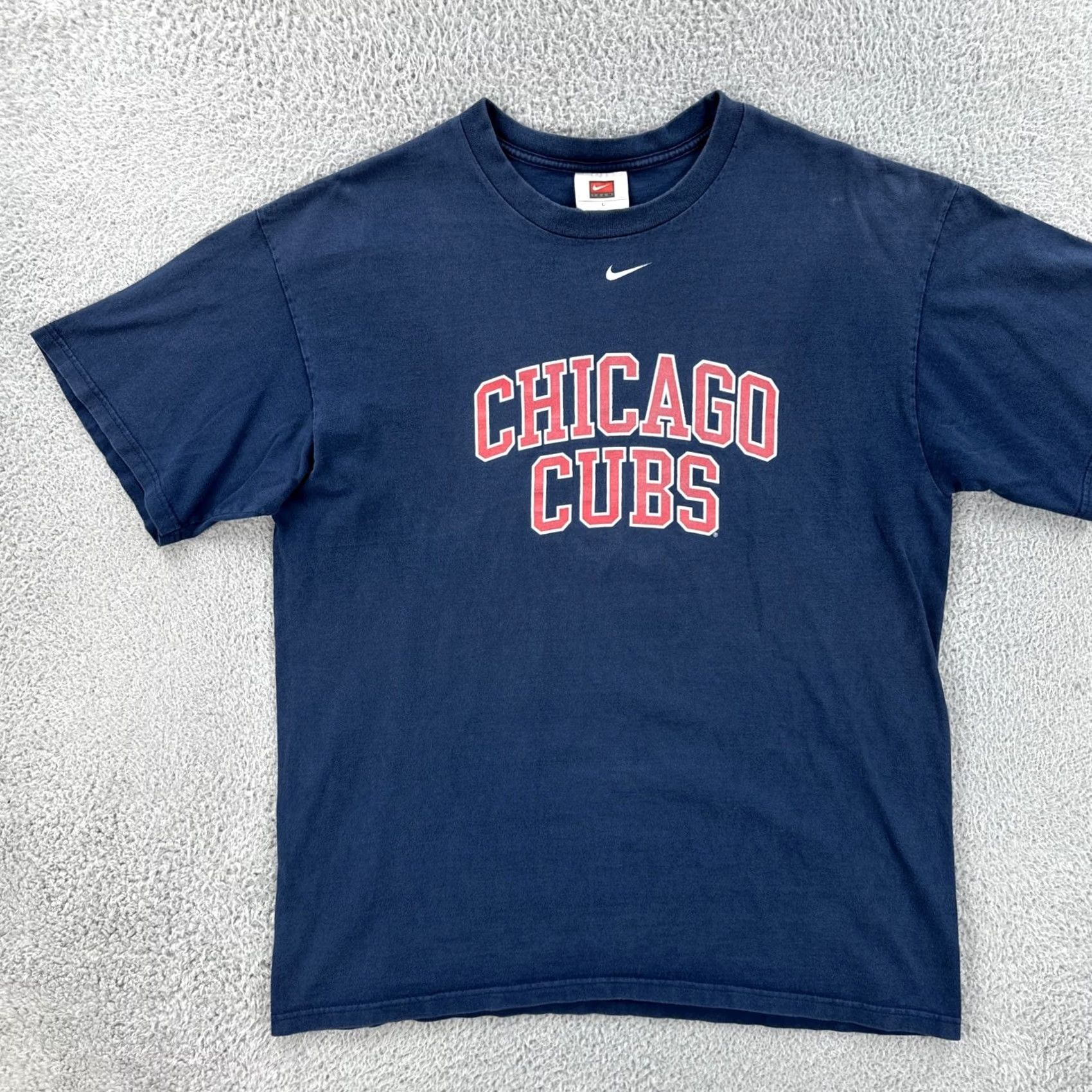 Nike VINTAGE Nike Mens Large Blue Shirt Chicago Cubs Baseball 2006 Center Swoosh Y2K Tee Size US L / EU 52-54 / 3 - 3 Thumbnail