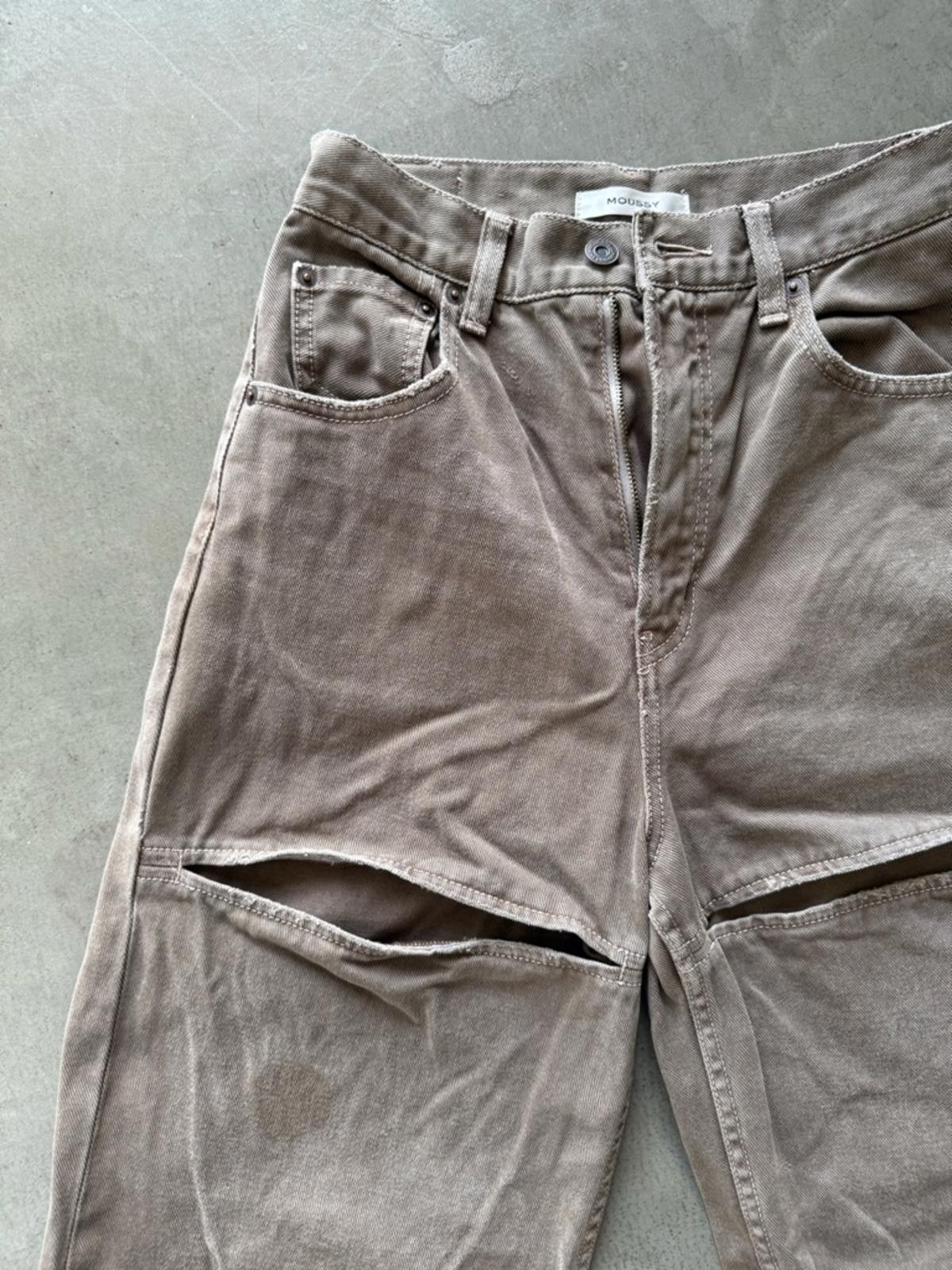 MOUSSY Moussy / Split Wide Loose Straight Jeans / Brown Size 25" / US 0 / IT 36 - 7 Thumbnail