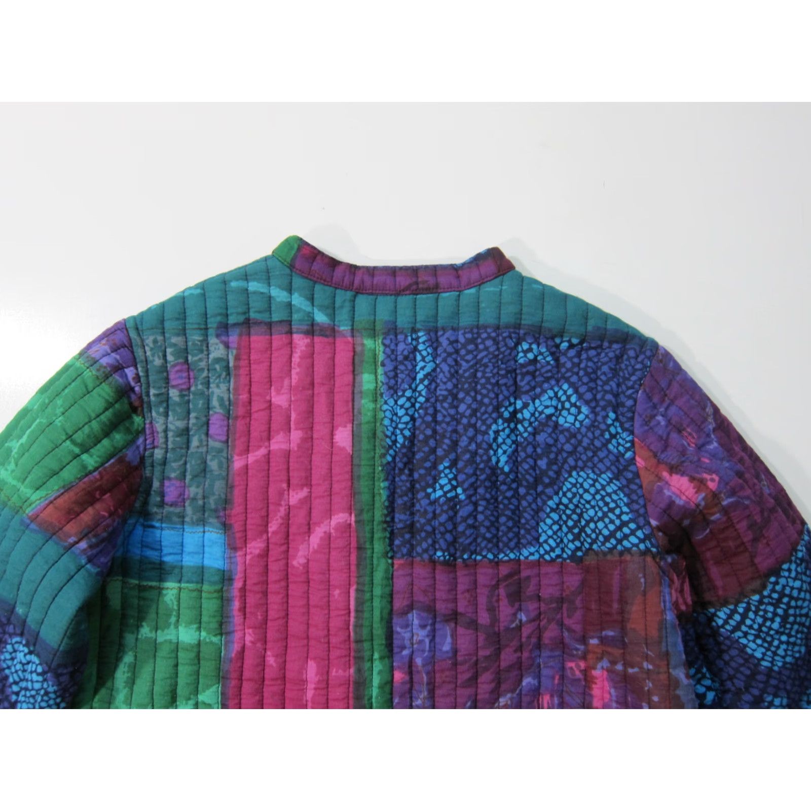 Vintage Phool India 100% Cotton Floral Purple Green Quilted Tie Dye Blazer Jacket Medium Size M / US 6-8 / IT 42-44 - 7 Thumbnail