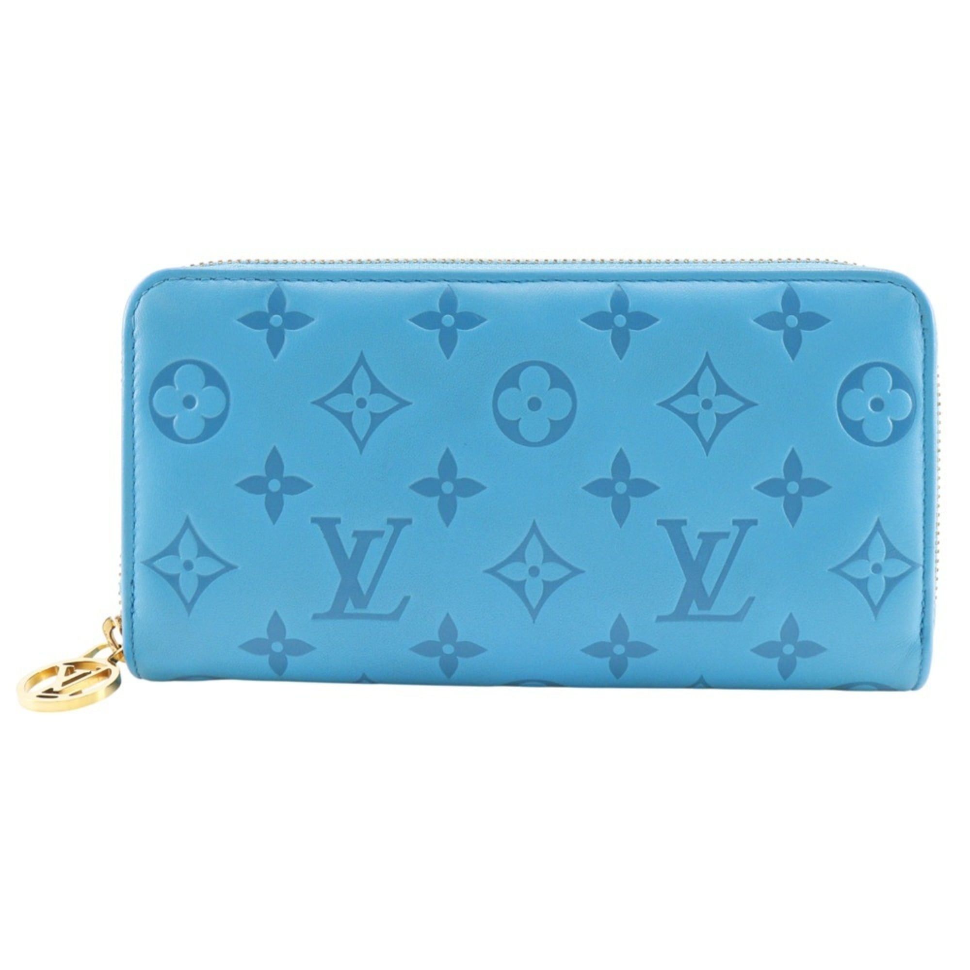 Louis Vuitton Louis Vuitton Zippy Wallet, Coussin Monogram Embossed Long Wallet M81512, Lamb Leather with Turquoise and Blue Design, Unisex Size ONE SIZE - 1 Thumbnail