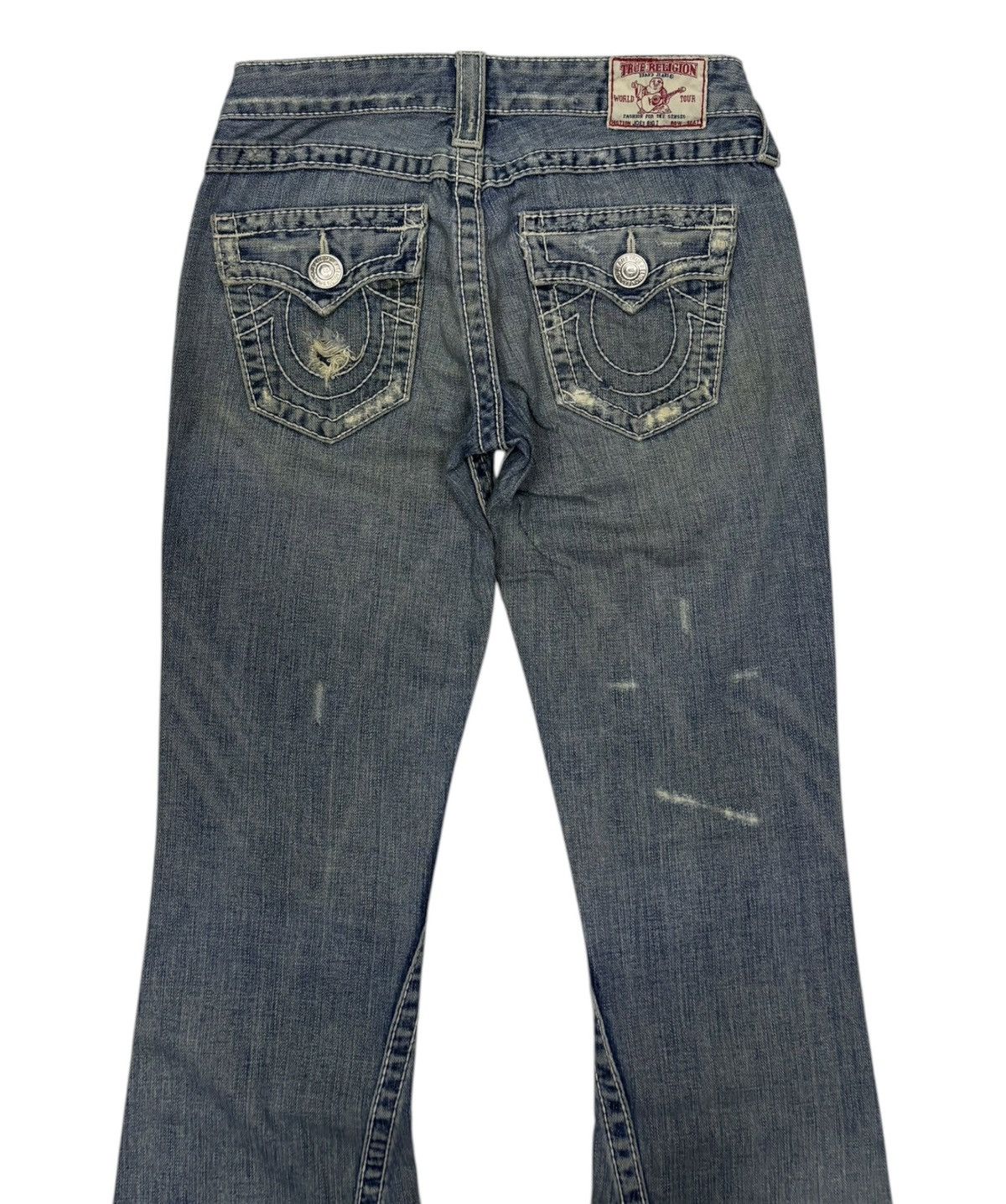 True Religion Flare Jeans True Religion Joey Big T Bootcut Distressed Jean Size 26" / US 2 / IT 38 - 4 Thumbnail