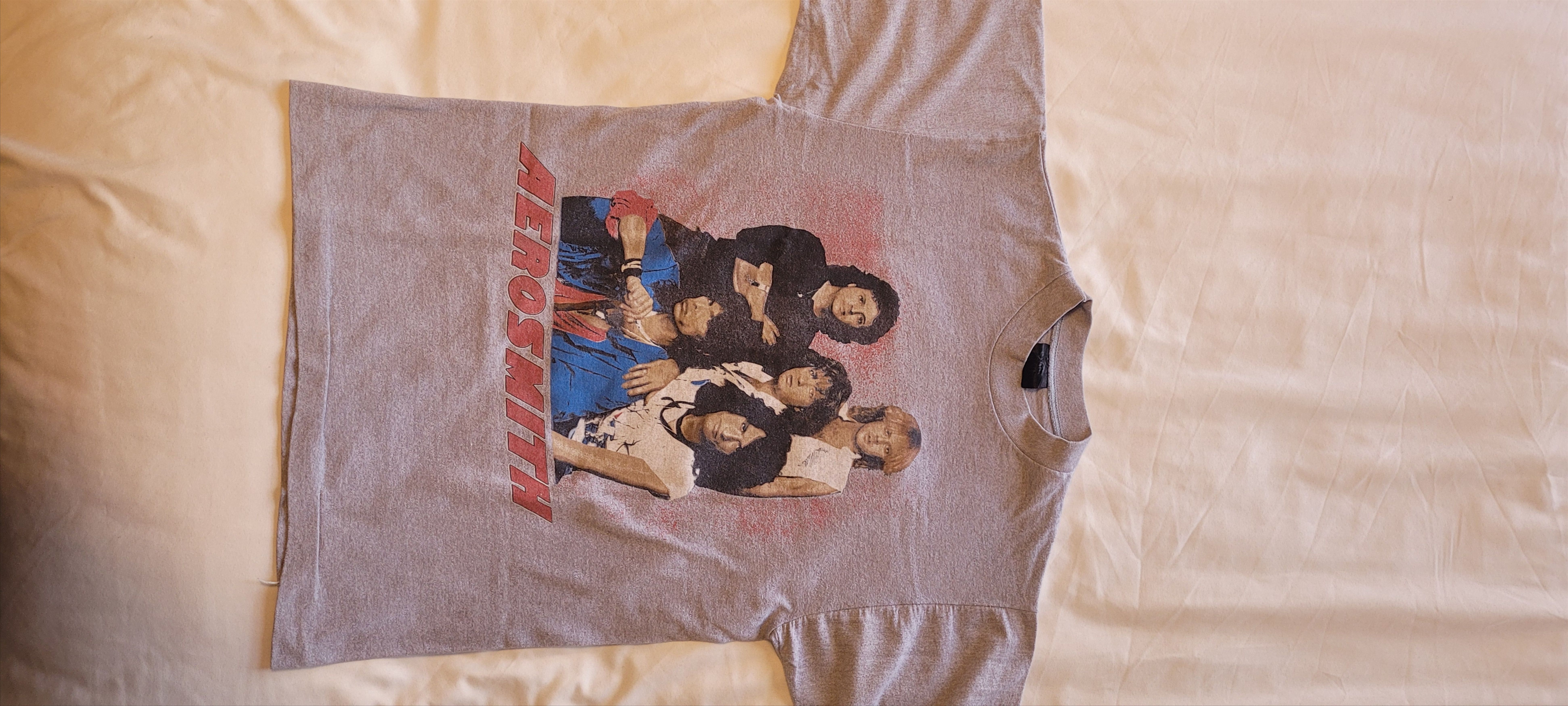 image of Vintage Aerosmith Concert T-Shirt From 1984 Tour in Grey, Men's (Size Medium)