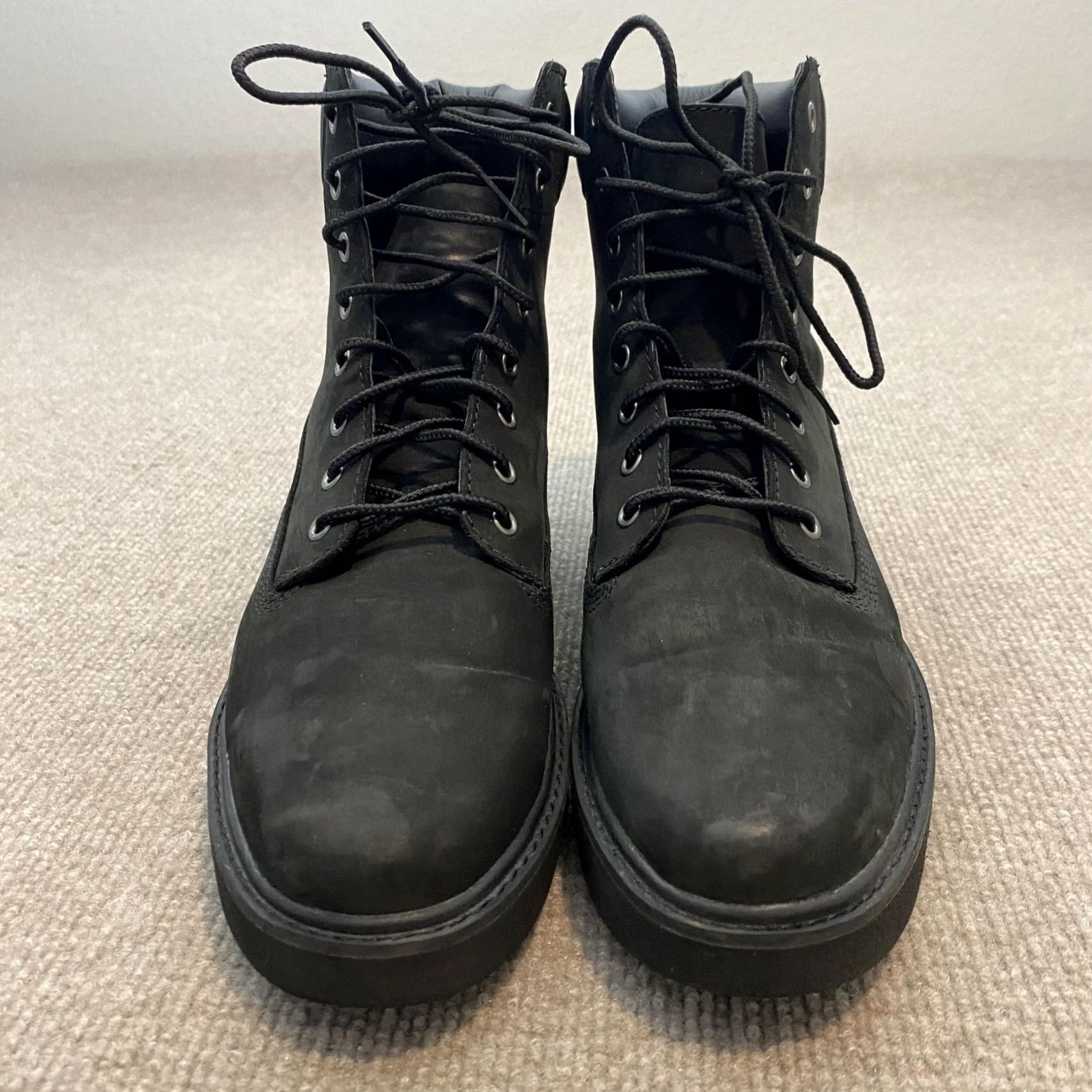 Timberland Timberland Boots Womens Size 10 Black Nubuck Ankle Combat Lace Up A15TM Size US 10 / IT 40 - 4 Thumbnail