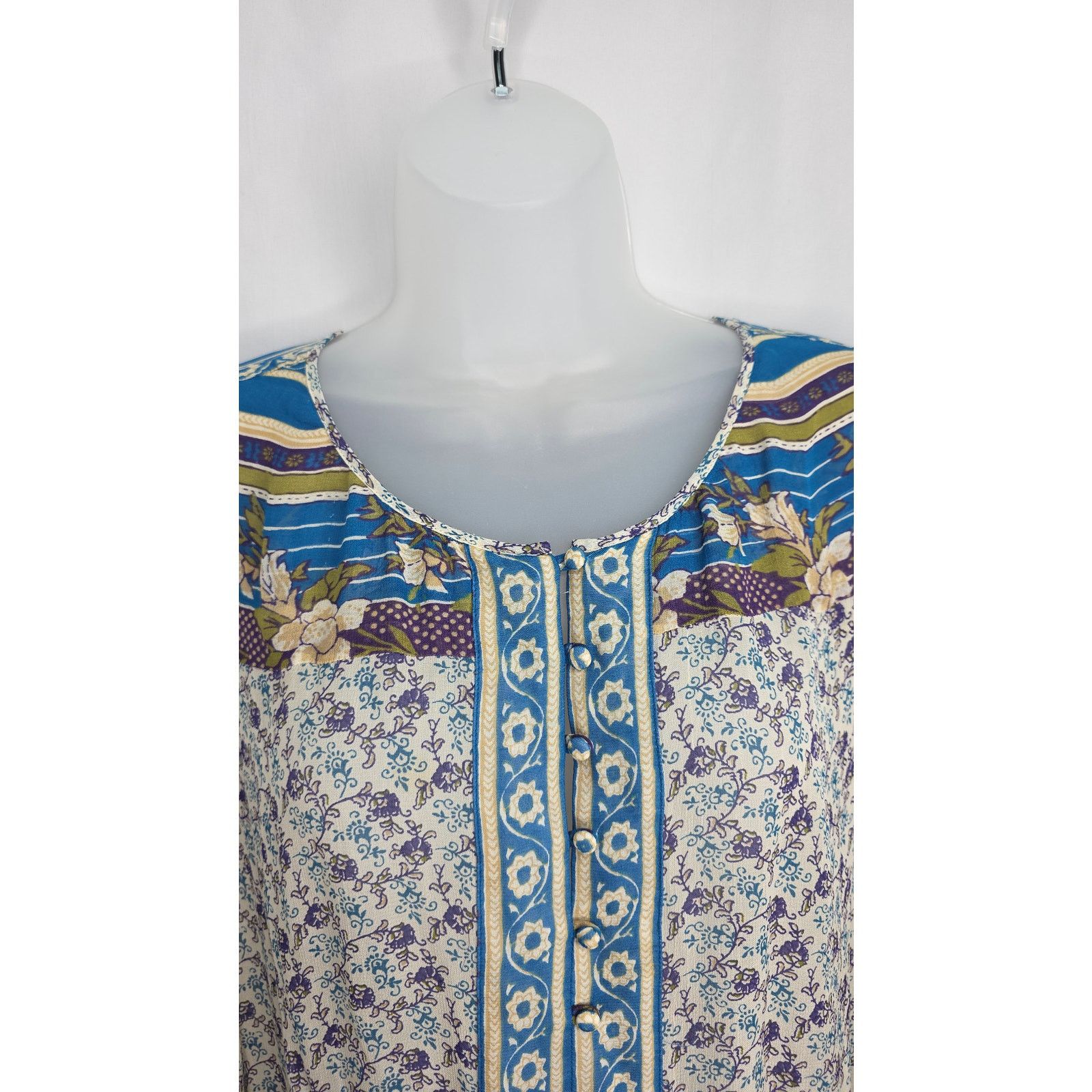 Lucky Brand Lucky Brand Boho Floral Sheer Long Sleeve Blouse Tunic Size XL / US 12-14 / IT 48-50 - 4 Thumbnail